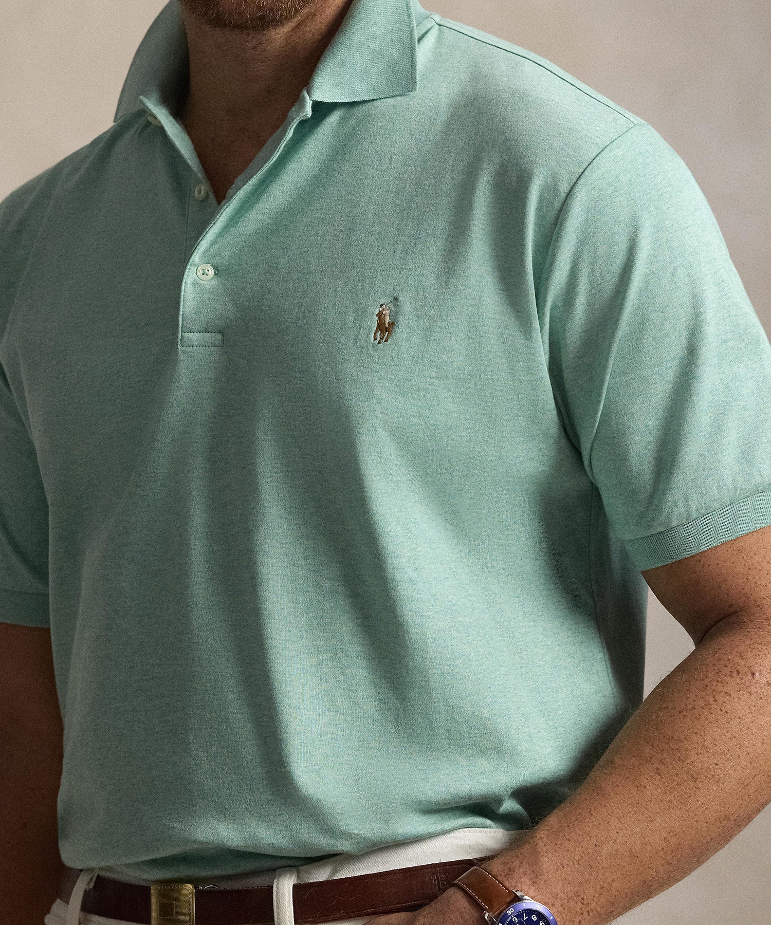 Polo Ralph Lauren Short Sleeve Classic Fit Soft Touch Pima Cotton Polo Shirt - Image 15