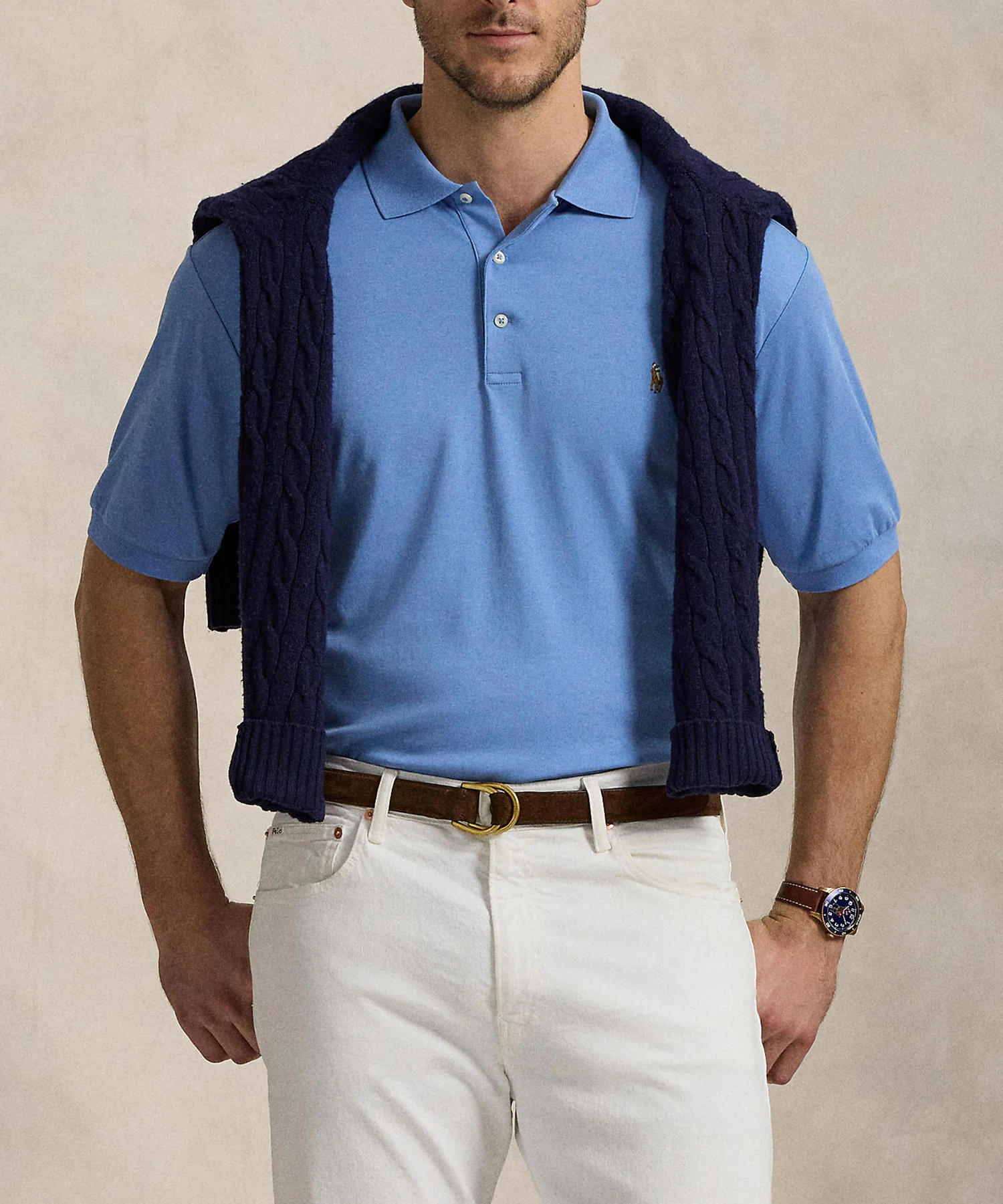 Polo Ralph Lauren Short Sleeve Classic Fit Soft Touch Pima Cotton Polo Shirt - Image 9