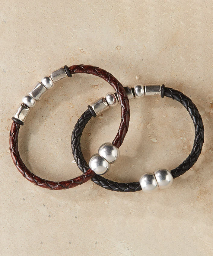 Torino Leather & Metal Bracelet - Image 3