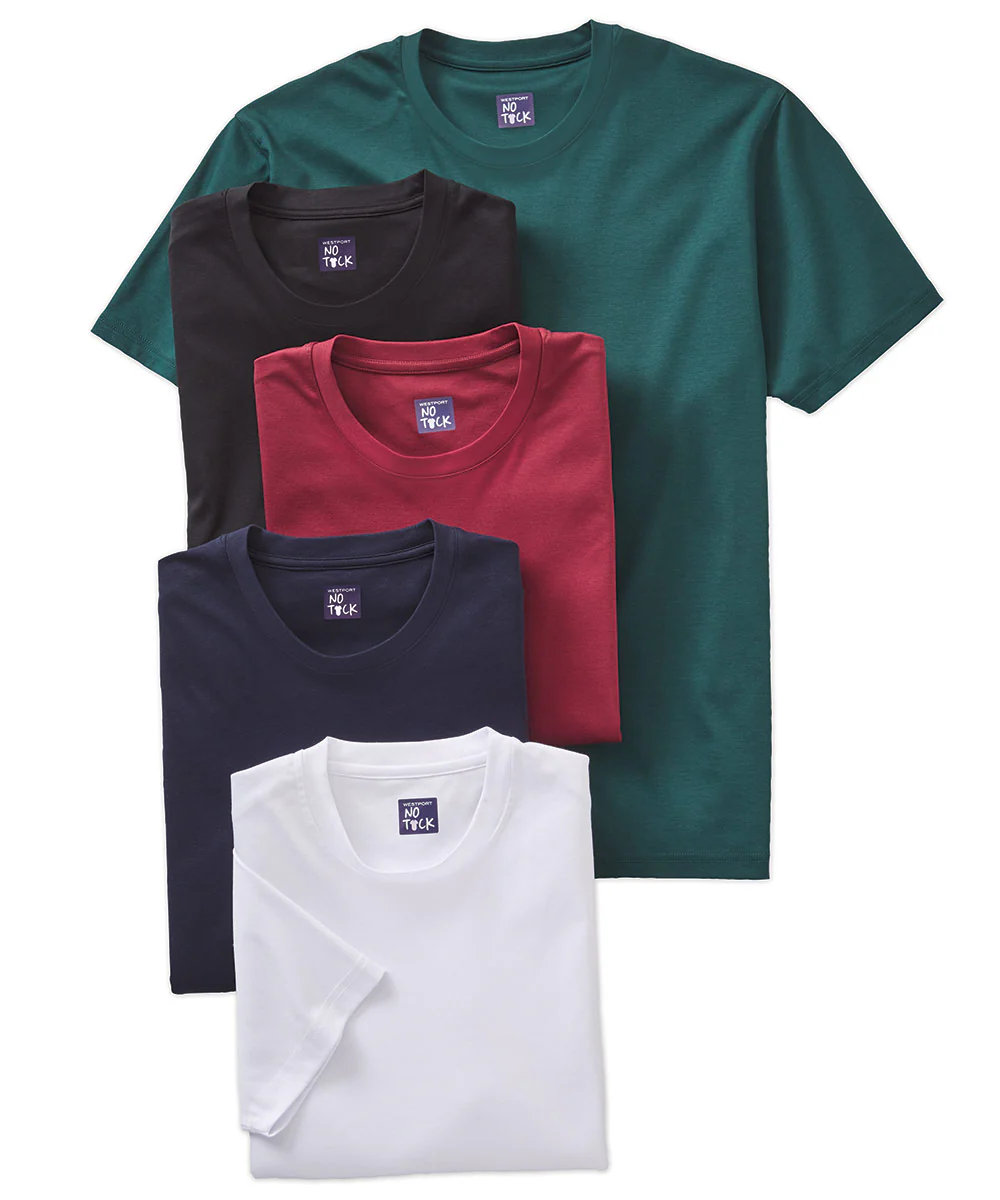 Westport No-Tuck LustreTech Stretch Cotton Short Sleeve Tee Shirt - Image 2