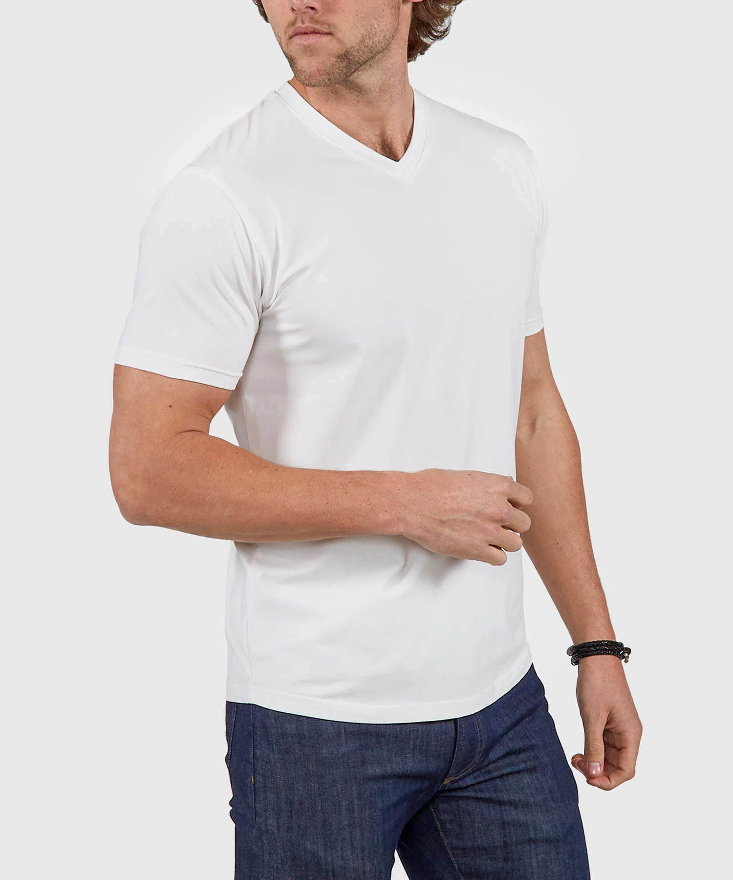 Westport No-Tuck Stretch V-neck Tee Shirt - Image 10