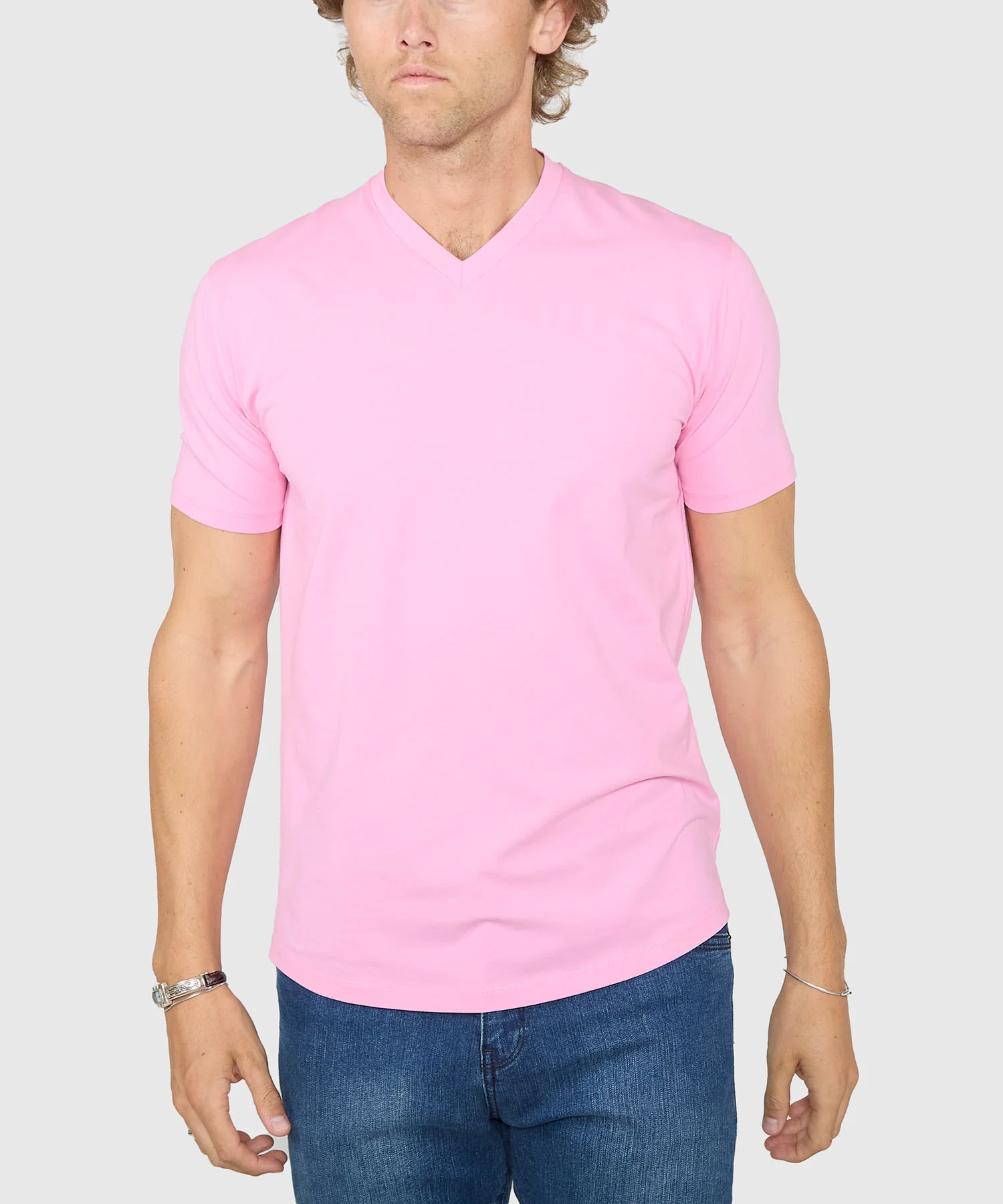 Westport No-Tuck Stretch V-neck Tee Shirt - Image 23