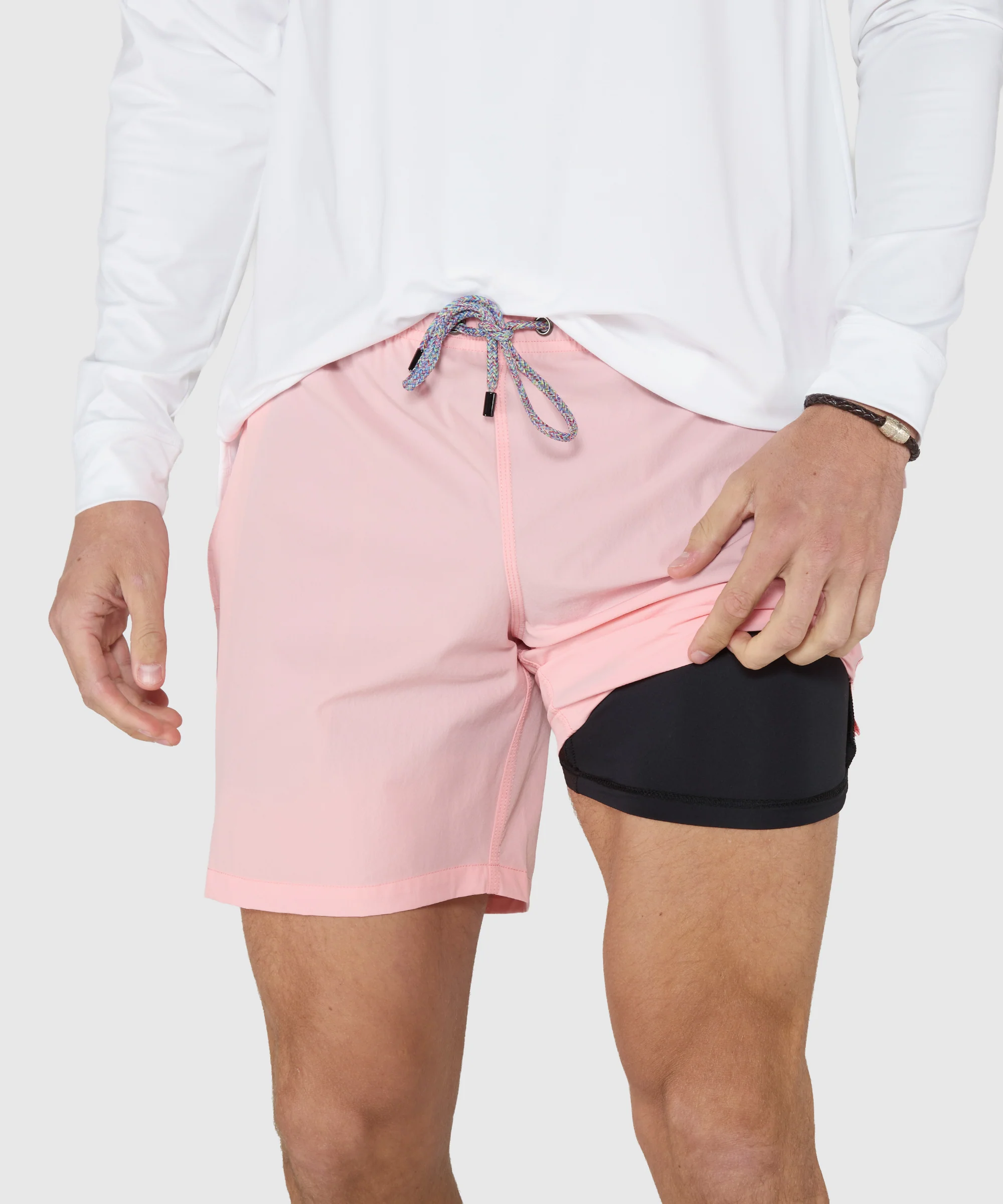 Westport Black Hampton Solid Stretch Swim Trunk with Boxer Lining - Image 18