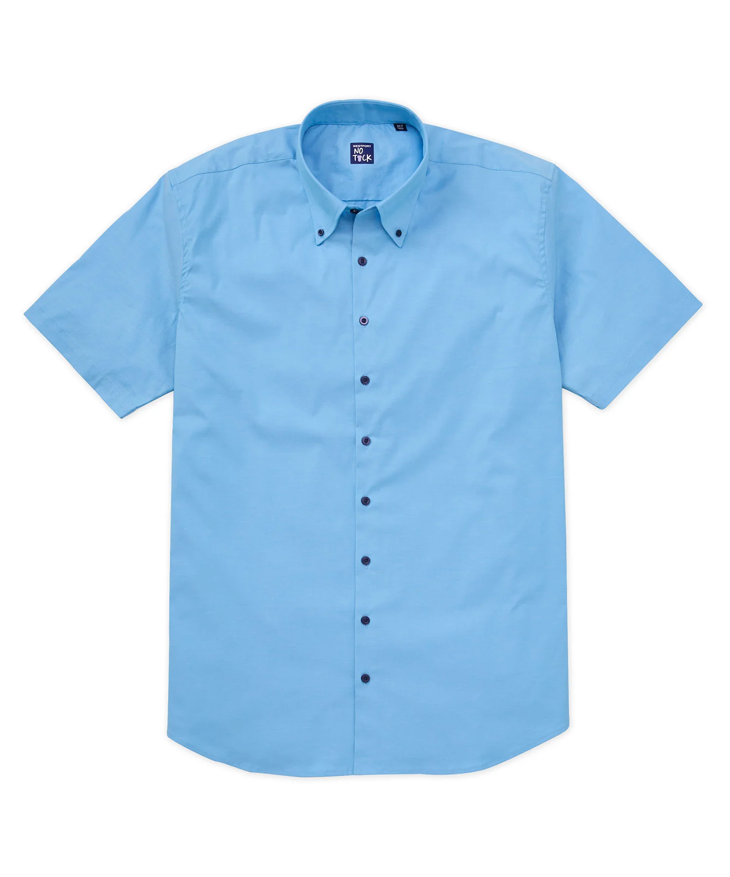 Westport No-Tuck Short Sleeve Stretch-Cotton Oxford Sport Shirt - Image 7