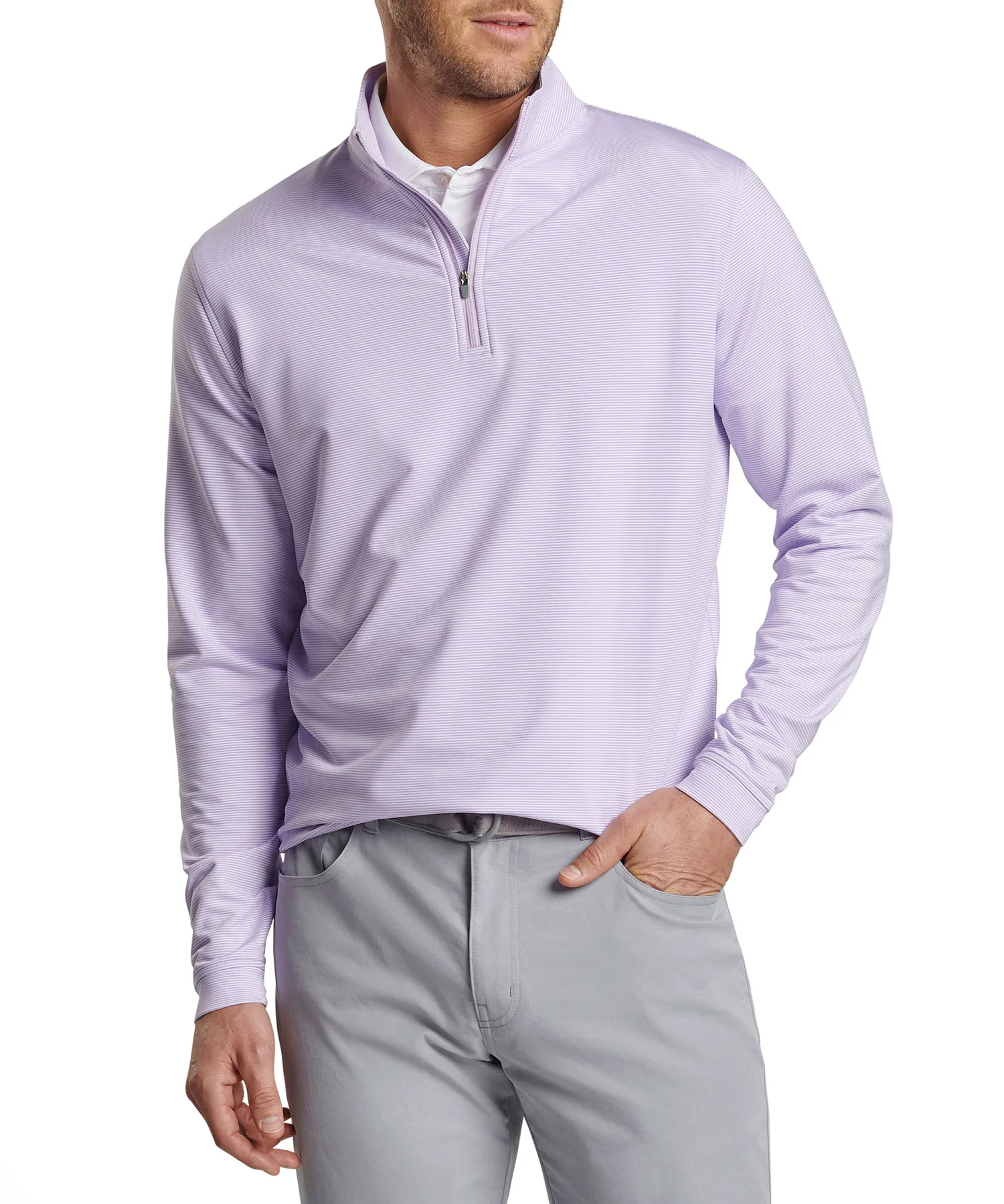 Peter Millar Sugar Stripe Perth Quarter-Zip Pullover - Image 24