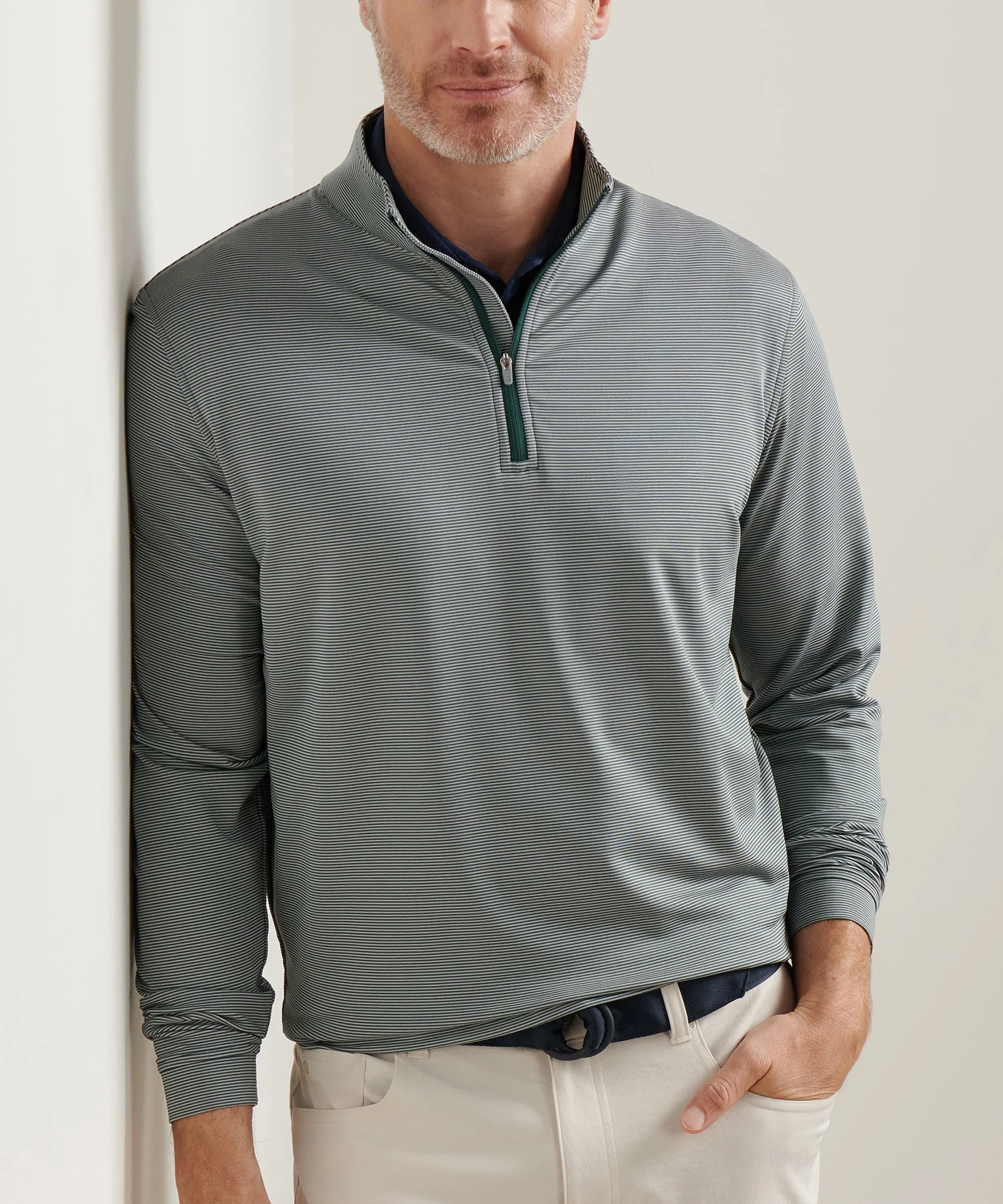 Peter Millar Sugar Stripe Perth Quarter-Zip Pullover - Image 46