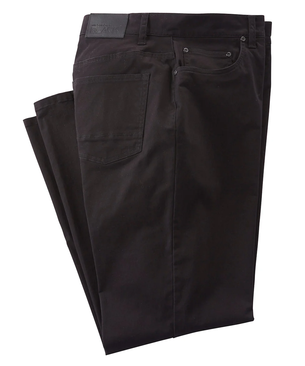 Westport Black Stretch Sateen 5-Pocket Pant - Image 2