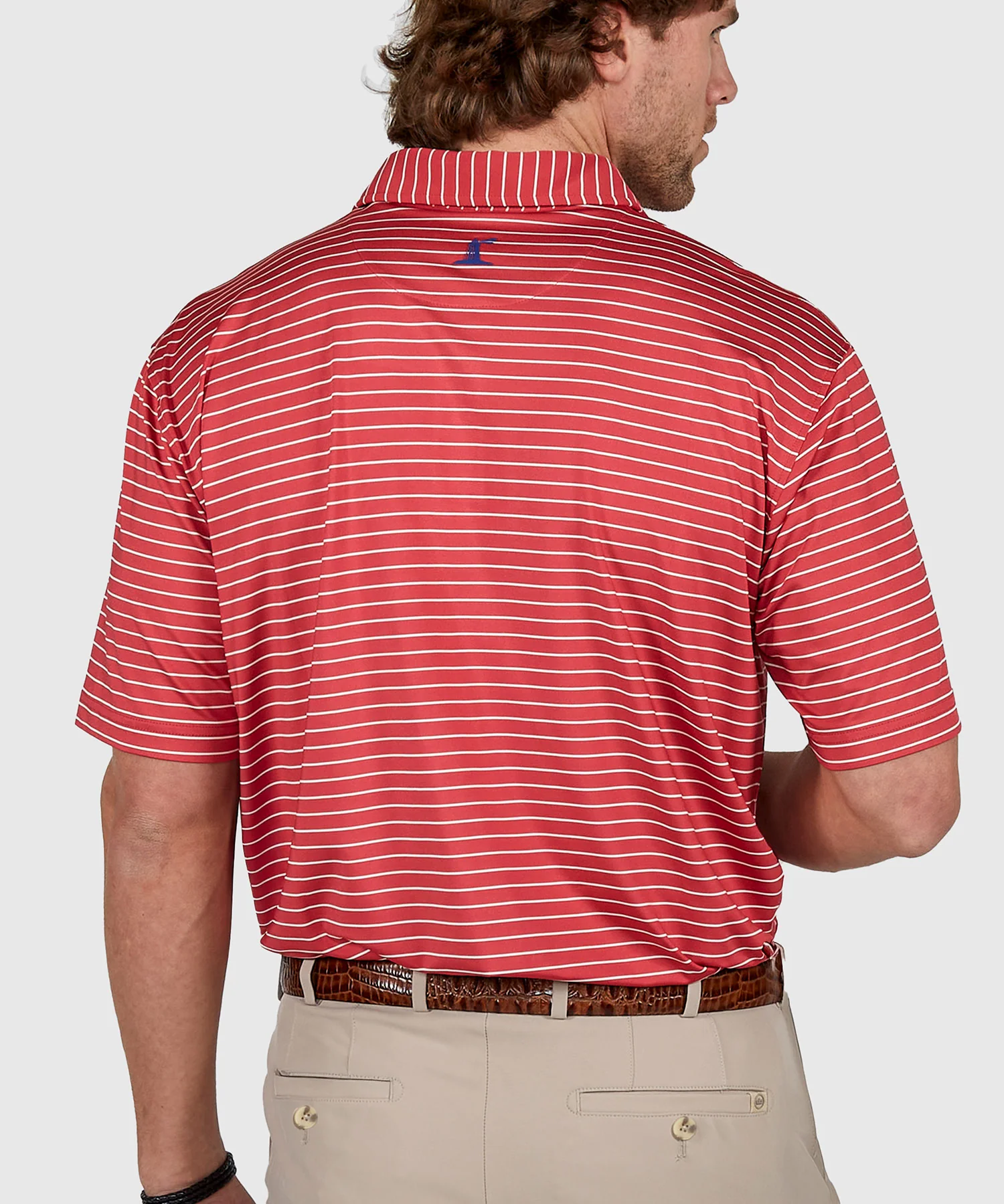 Westport Lifestyle Short Sleeve Stripe Polo Knit Shirt - Image 37