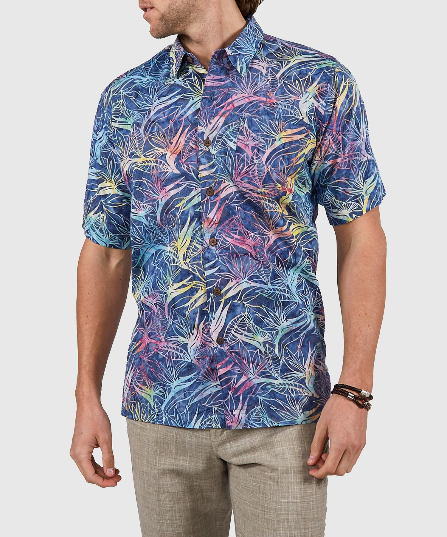 Westport Black Short Sleeve Batik Print Camp Shirt - Image 2