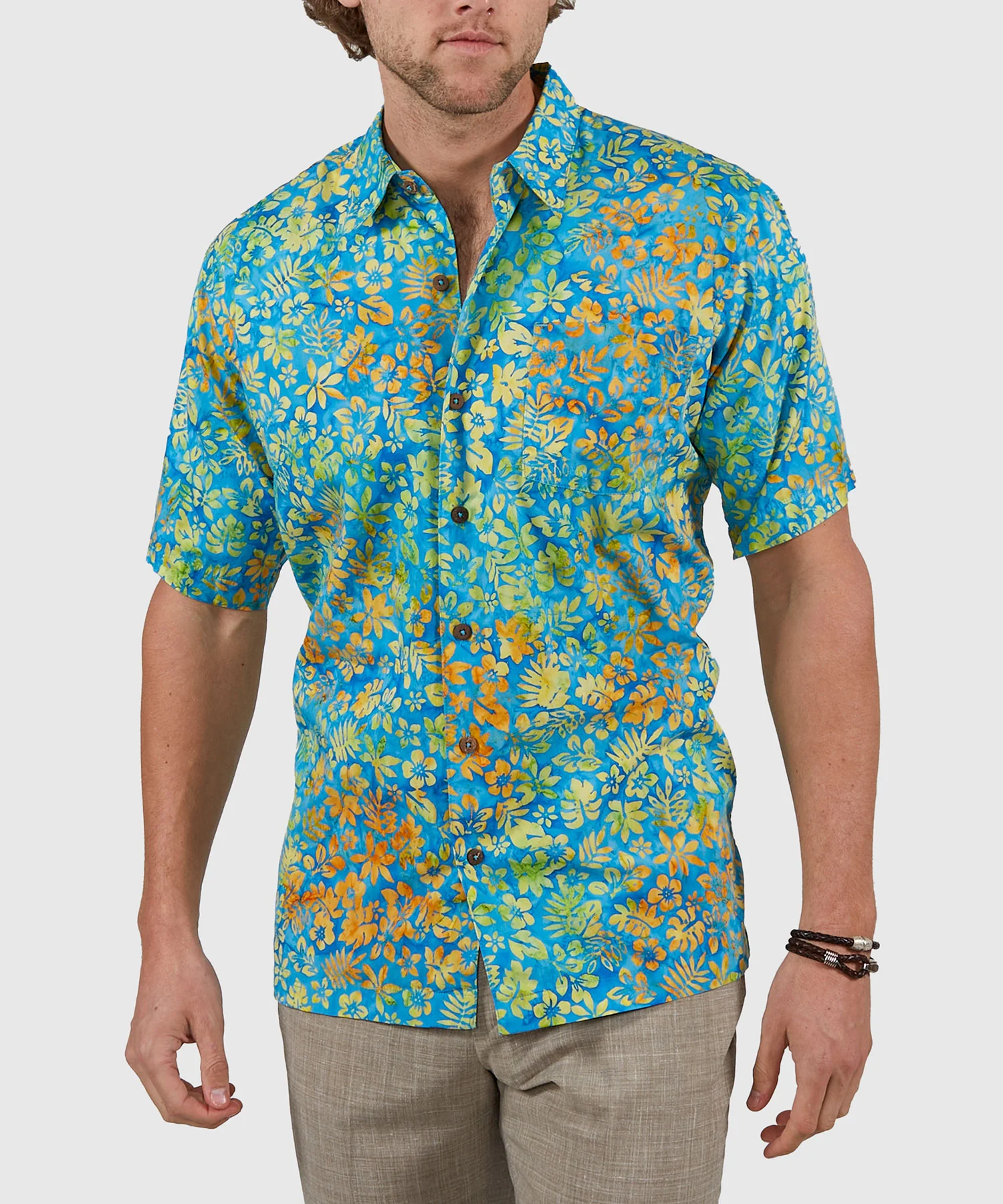 Westport Black Short Sleeve Batik Print Camp Shirt - Image 2
