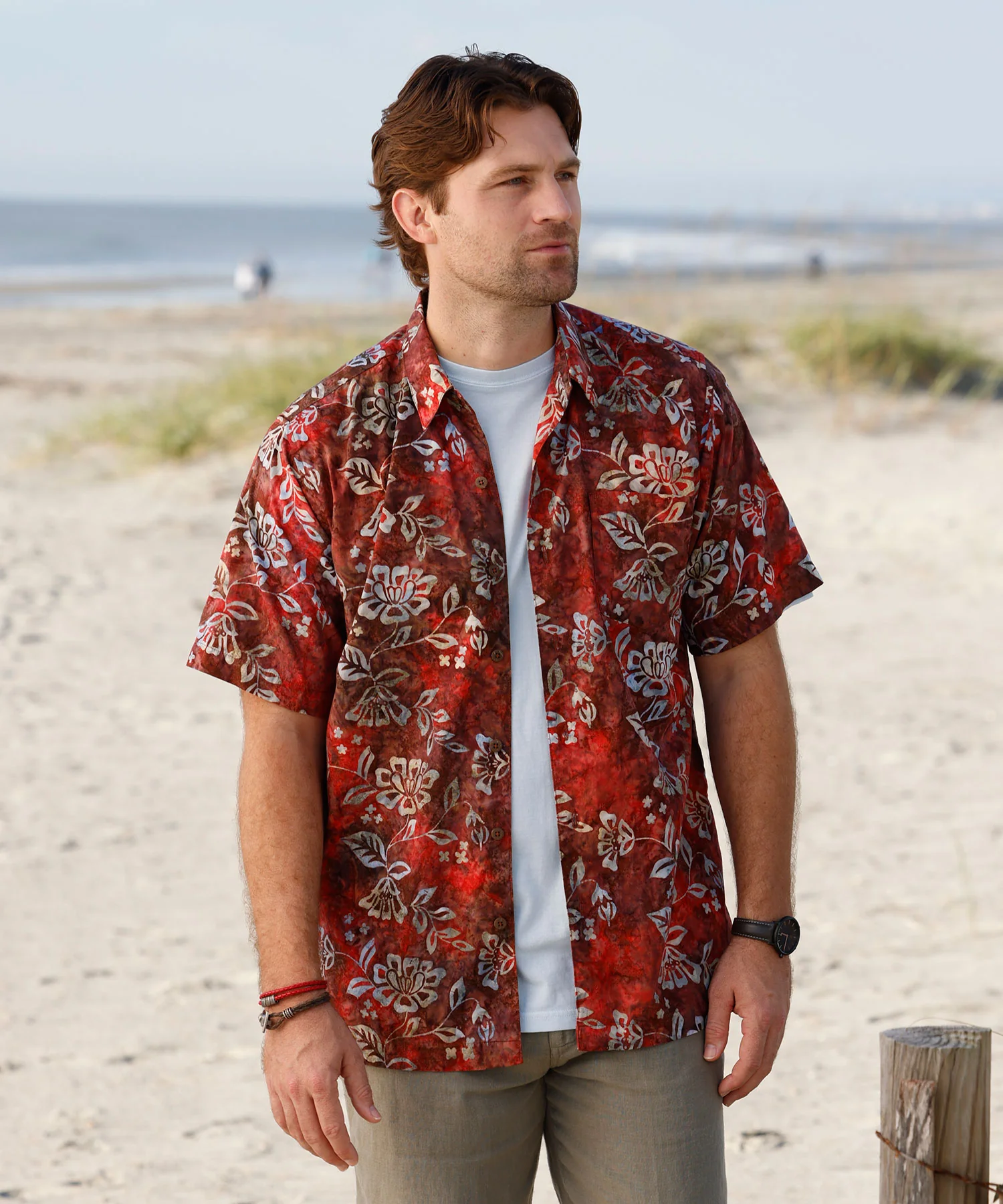 Westport Black Short Sleeve Batik Print Camp Shirt - Image 2