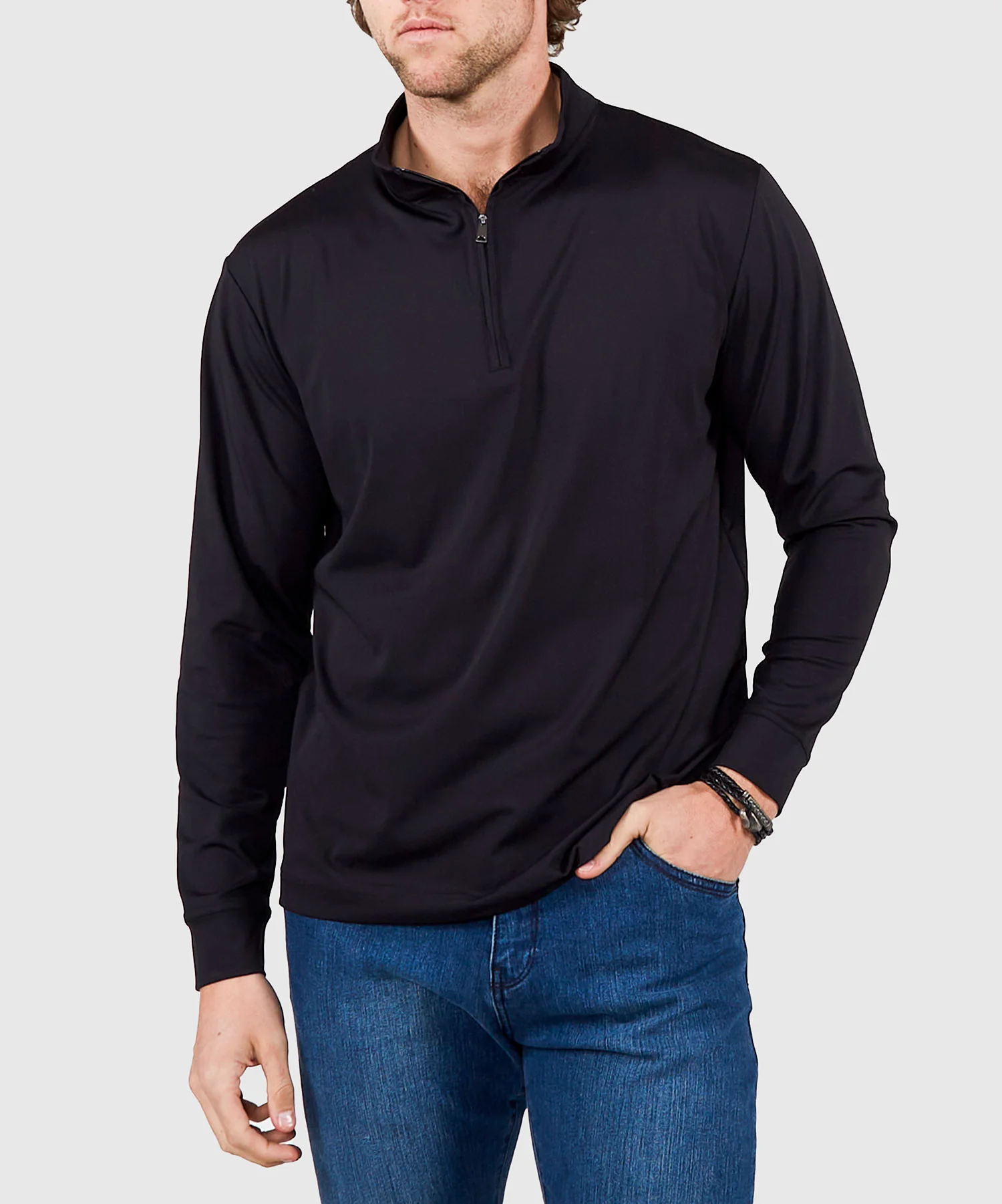 Westport No-Tuck Long Sleeve Stretch Performance Quarter Zip Pullover - Image 10