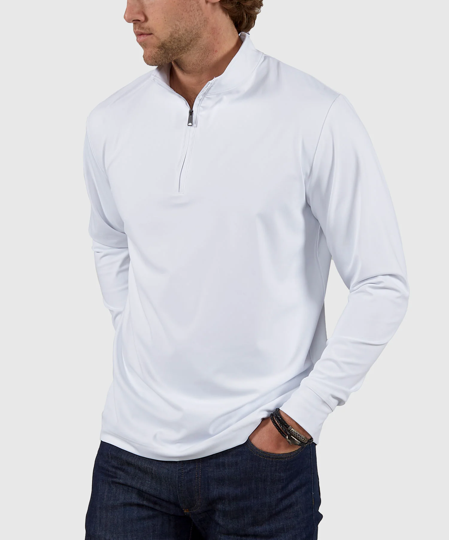 Westport No-Tuck Long Sleeve Stretch Performance Quarter Zip Pullover - Image 15