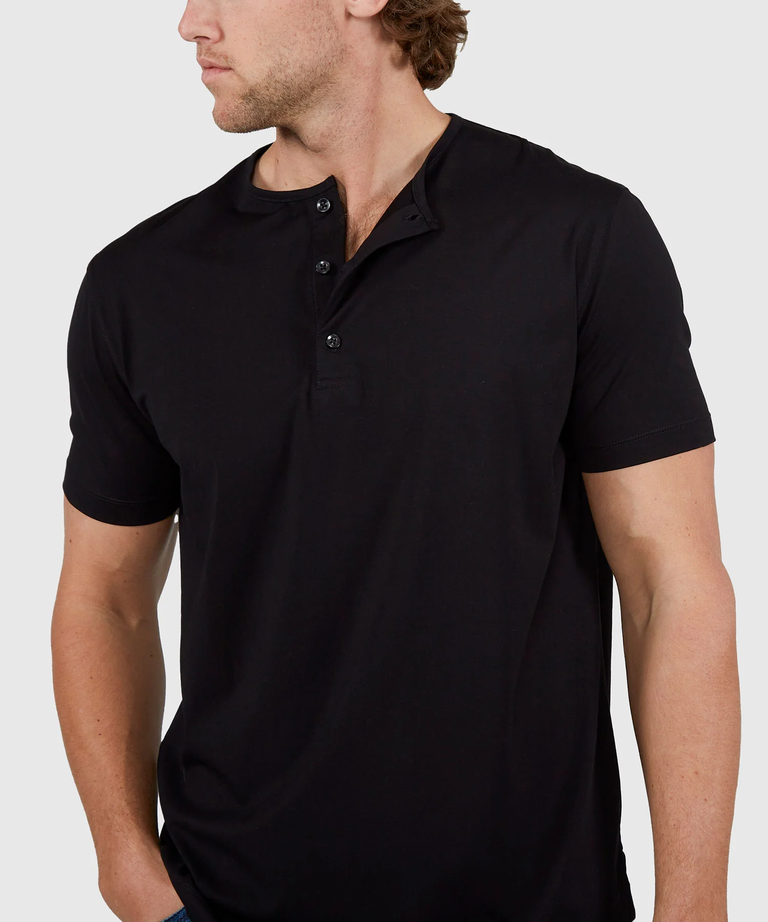 Westport No-Tuck Short Sleeve Cotton Performance Stretch Henley Knit Shirt - Image 7
