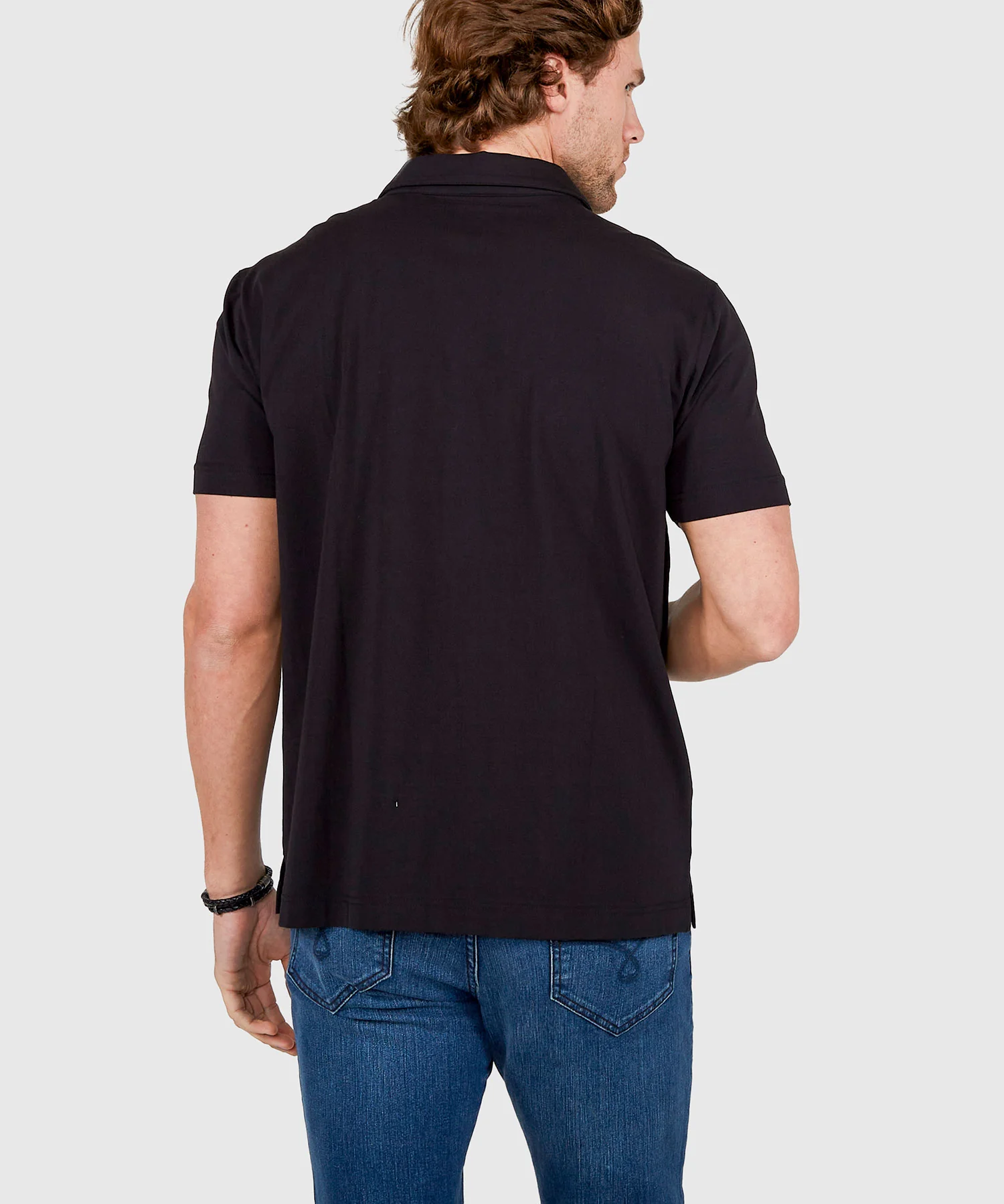 Westport No-Tuck Short Sleeve Cotton Performance Stretch Zip Polo - Image 5