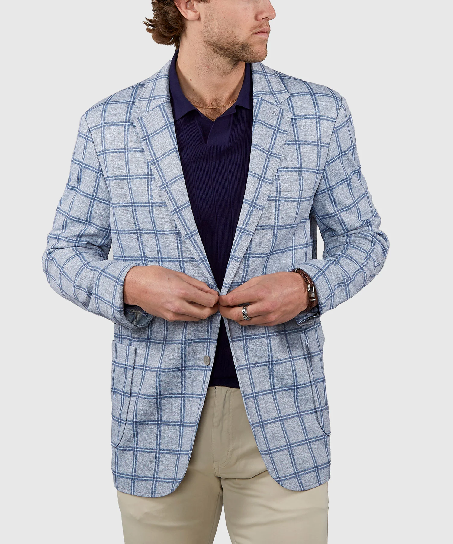 Westport Black Sonoma Two-Button Side-Vent Plaid Sport Coat - Image 2
