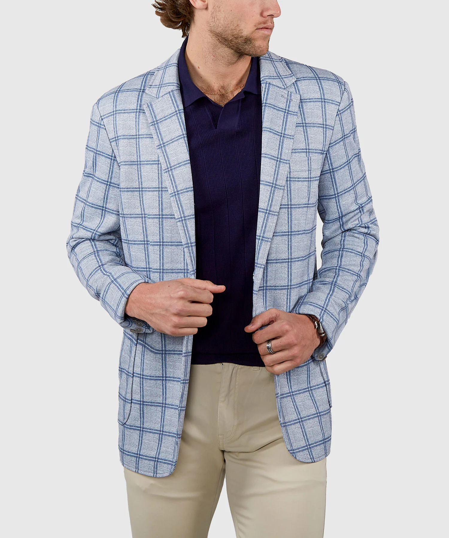 Westport Black Sonoma Two-Button Side-Vent Plaid Sport Coat - Image 3