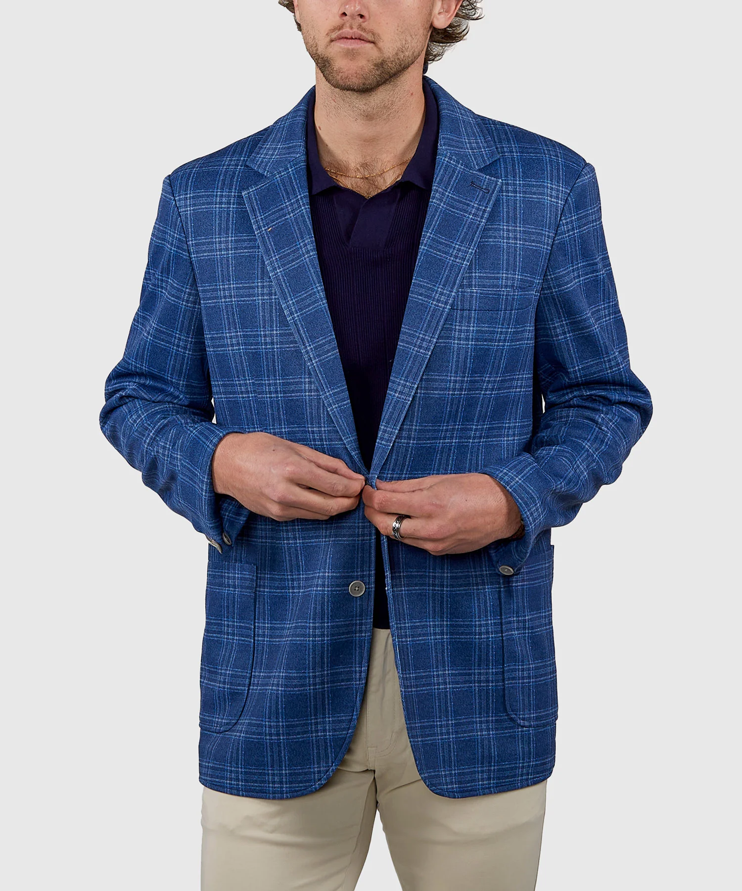 Westport Black Sonoma Two-Button Side-Vent Plaid Sport Coat - Image 5