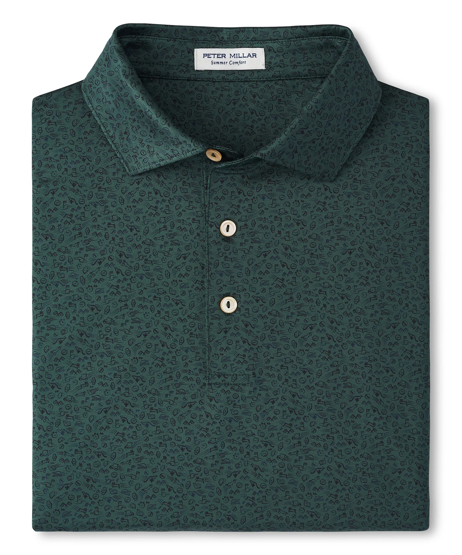 Peter Millar Short Sleeve No Slow Play Printed Performance Polo