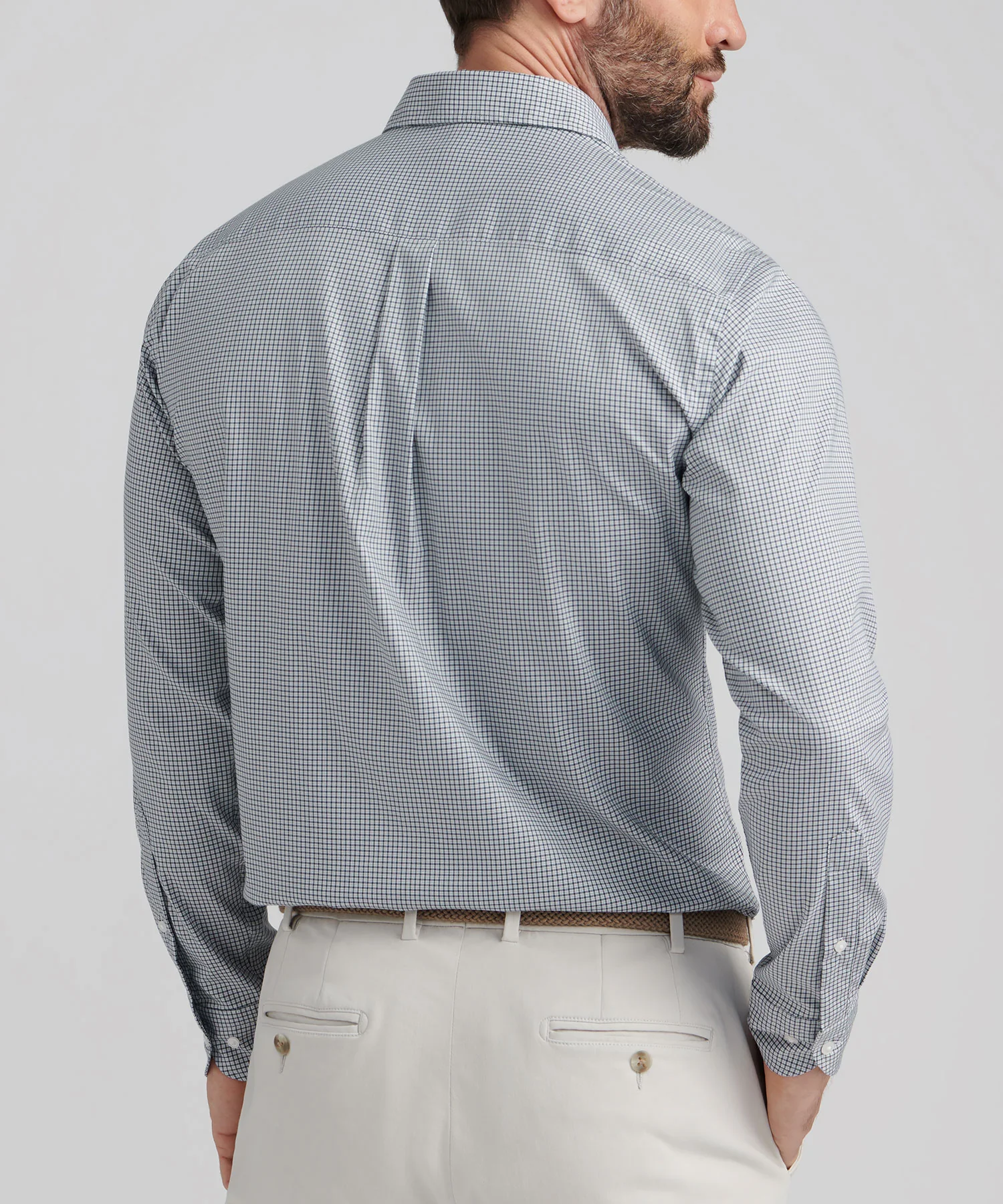 Peter Millar Long Sleeve Spread Collar Cotton Stretch Jackson Sport Shirt - Image 3