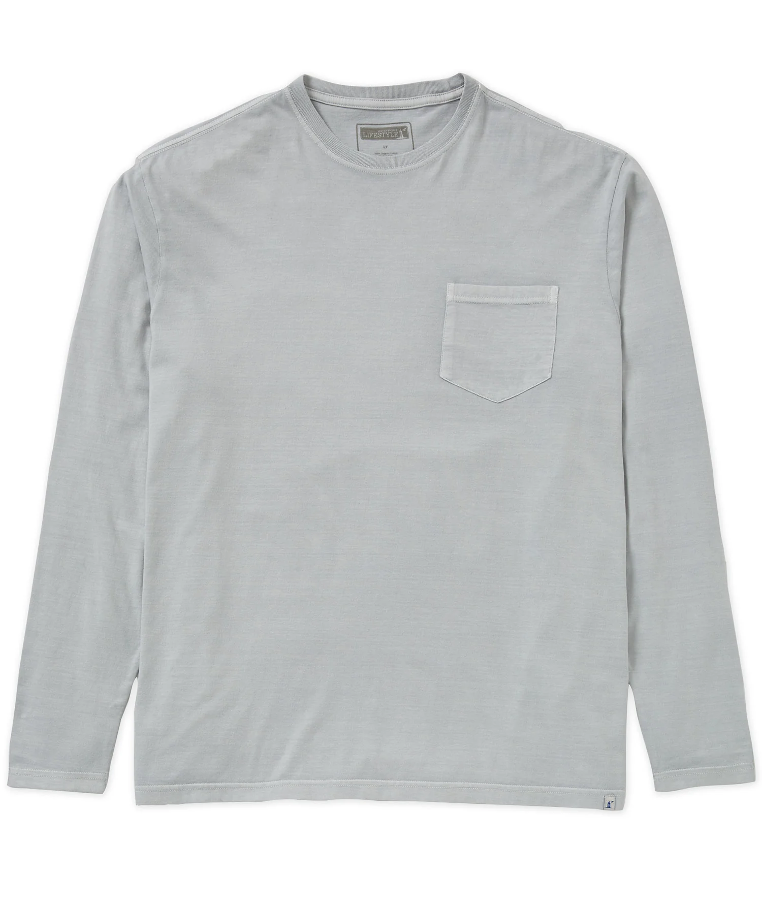 Westport Lifestyle Long Sleeve Ocean Washed Crew Neck Pocket T-Shirt - Image 15