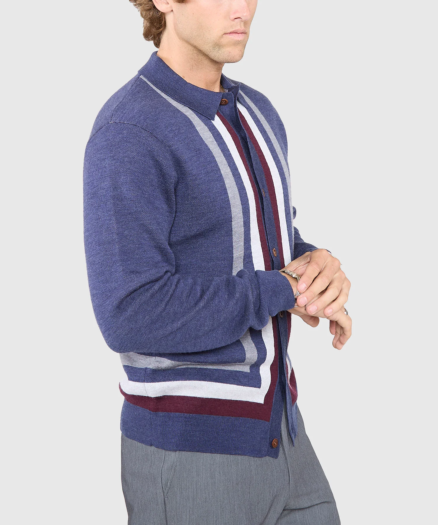 Westport Black Long Sleeve Havana Button Front Polo - Image 6
