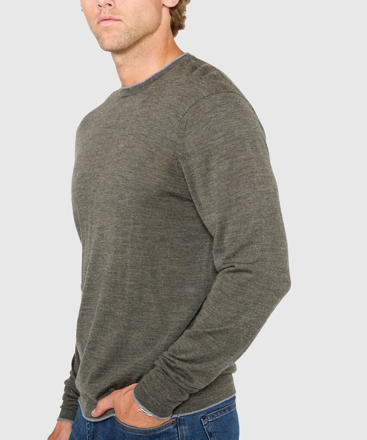 Westport Black Long Sleeve Westbrook Tipped Crew Pullover - Image 10