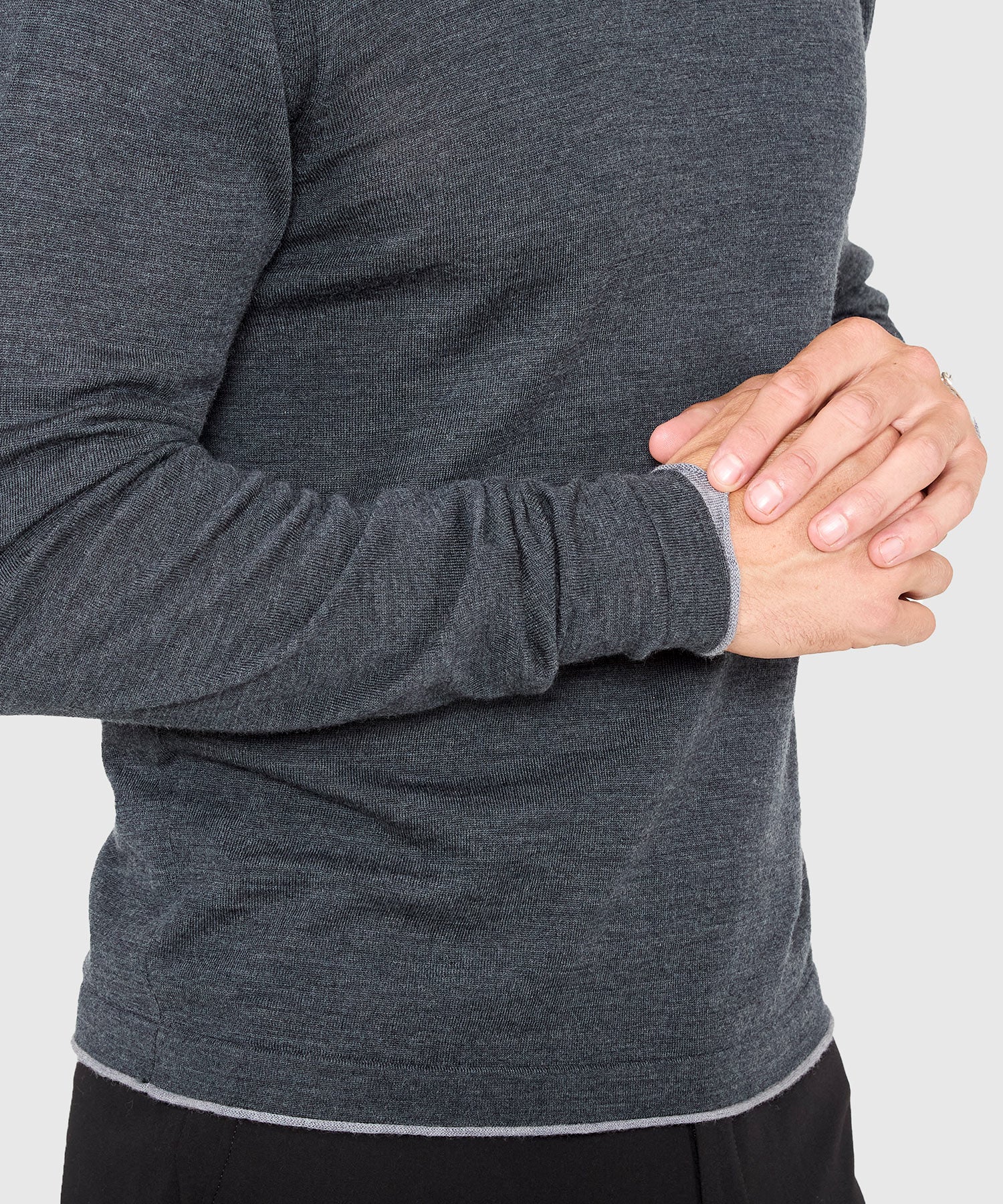 Westport Black Long Sleeve Westbrook Tipped Crew Pullover - Image 17