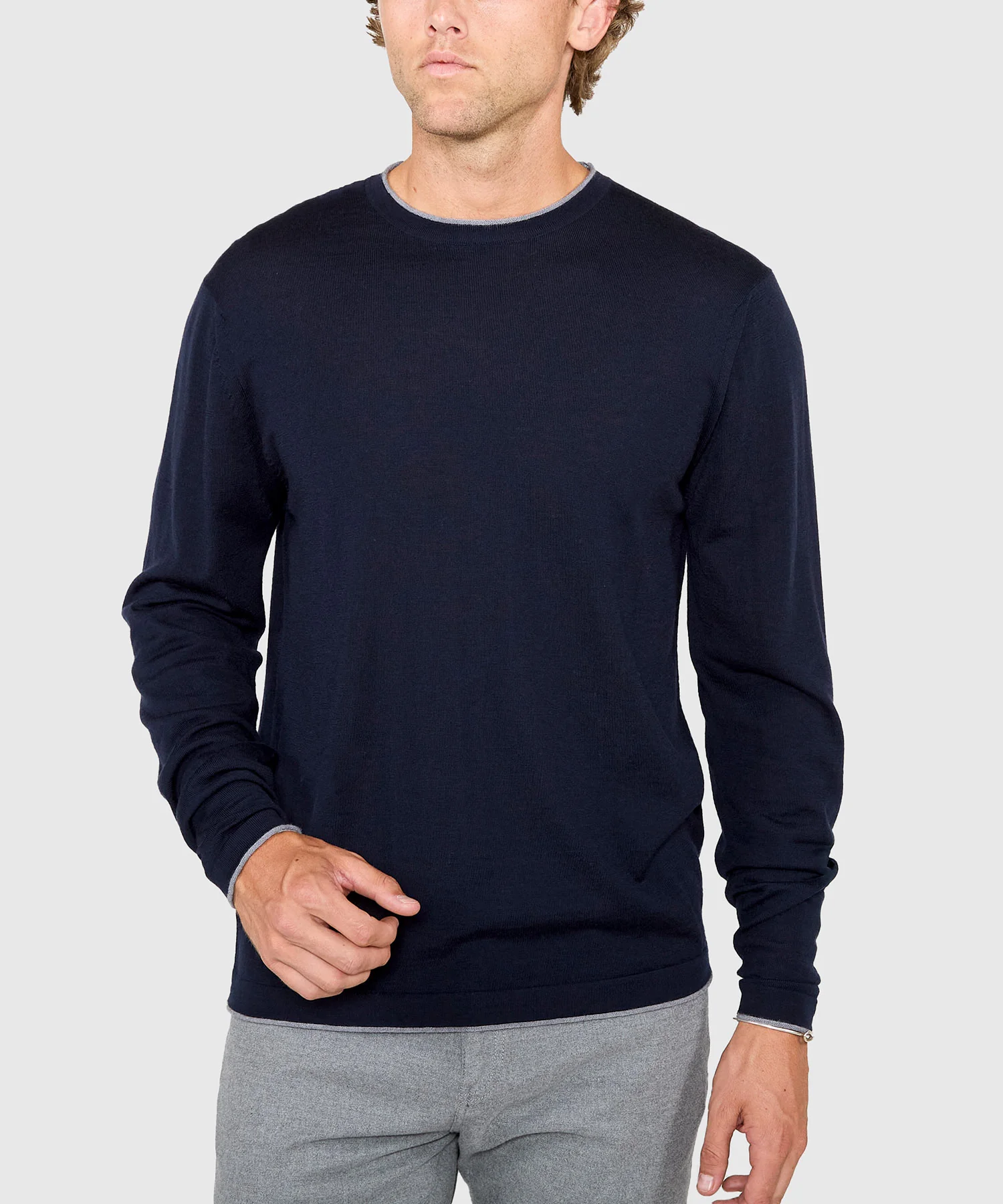 Westport Black Long Sleeve Westbrook Tipped Crew Pullover - Image 4