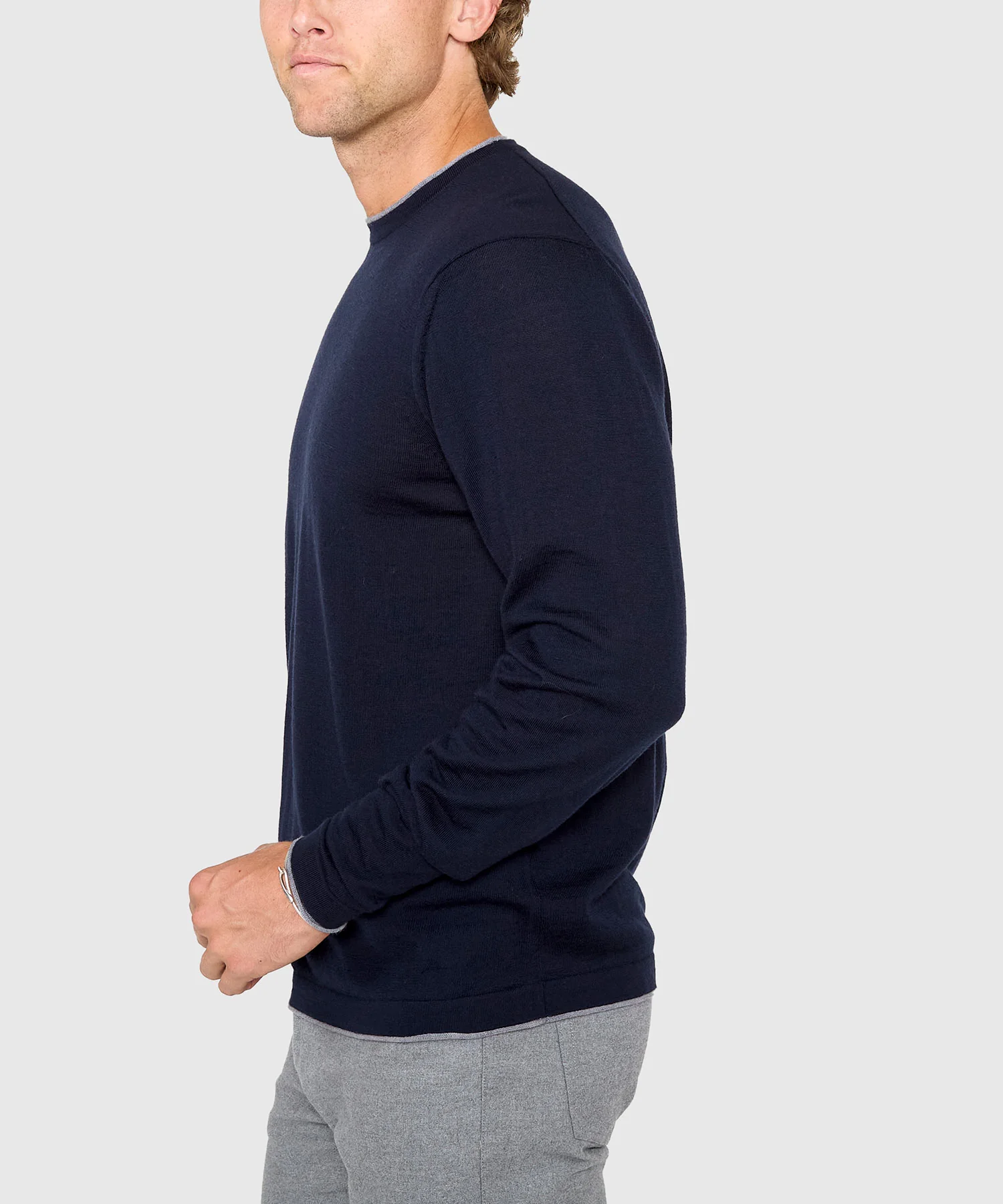 Westport Black Long Sleeve Westbrook Tipped Crew Pullover - Image 5