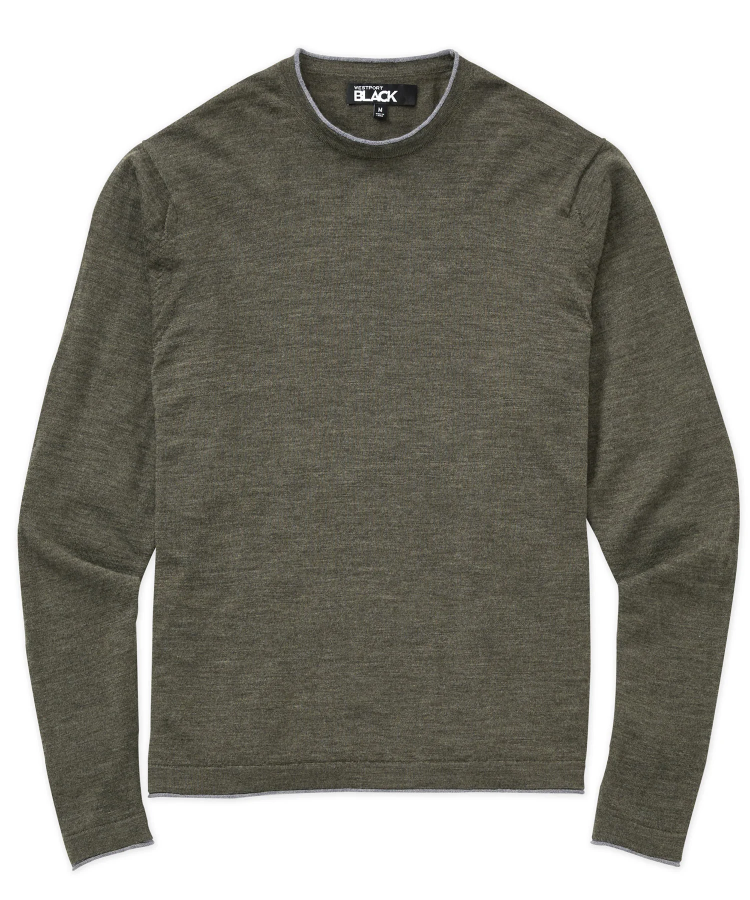 Westport Black Long Sleeve Westbrook Tipped Crew Pullover - Image 8