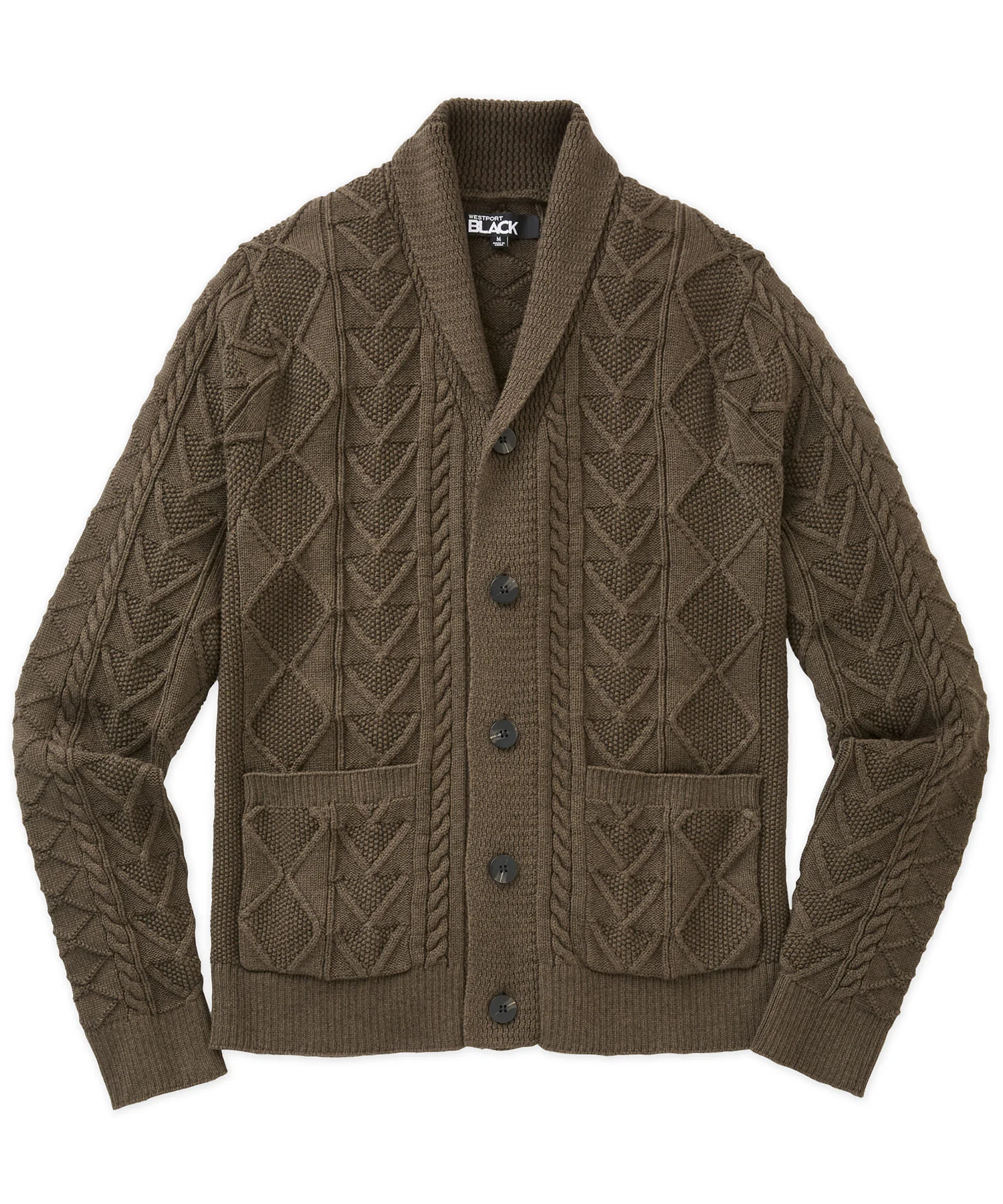 Westport Black Aztec Cable Cardigan