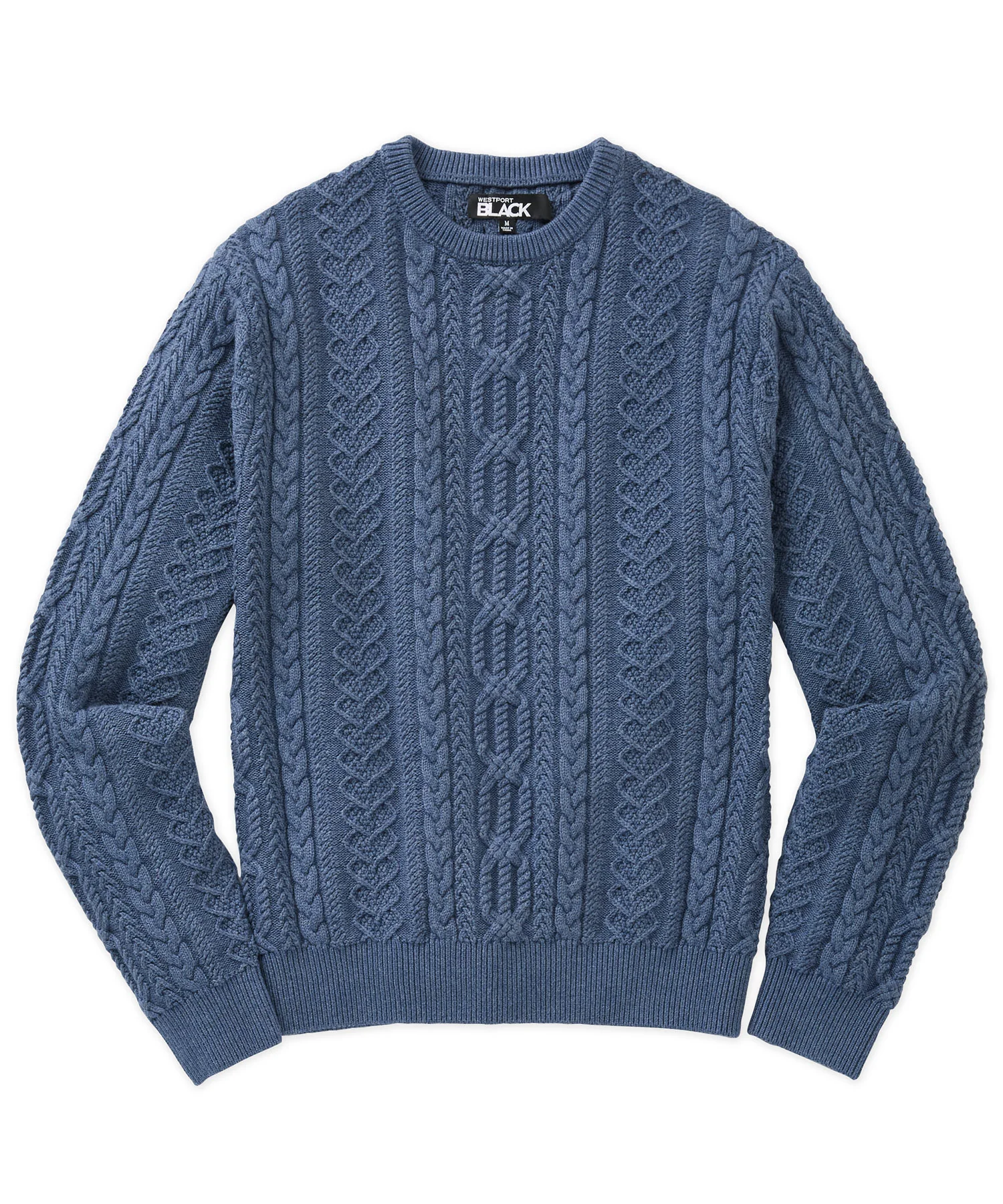 Westport Black Connery Cable Crew Neck Sweater
