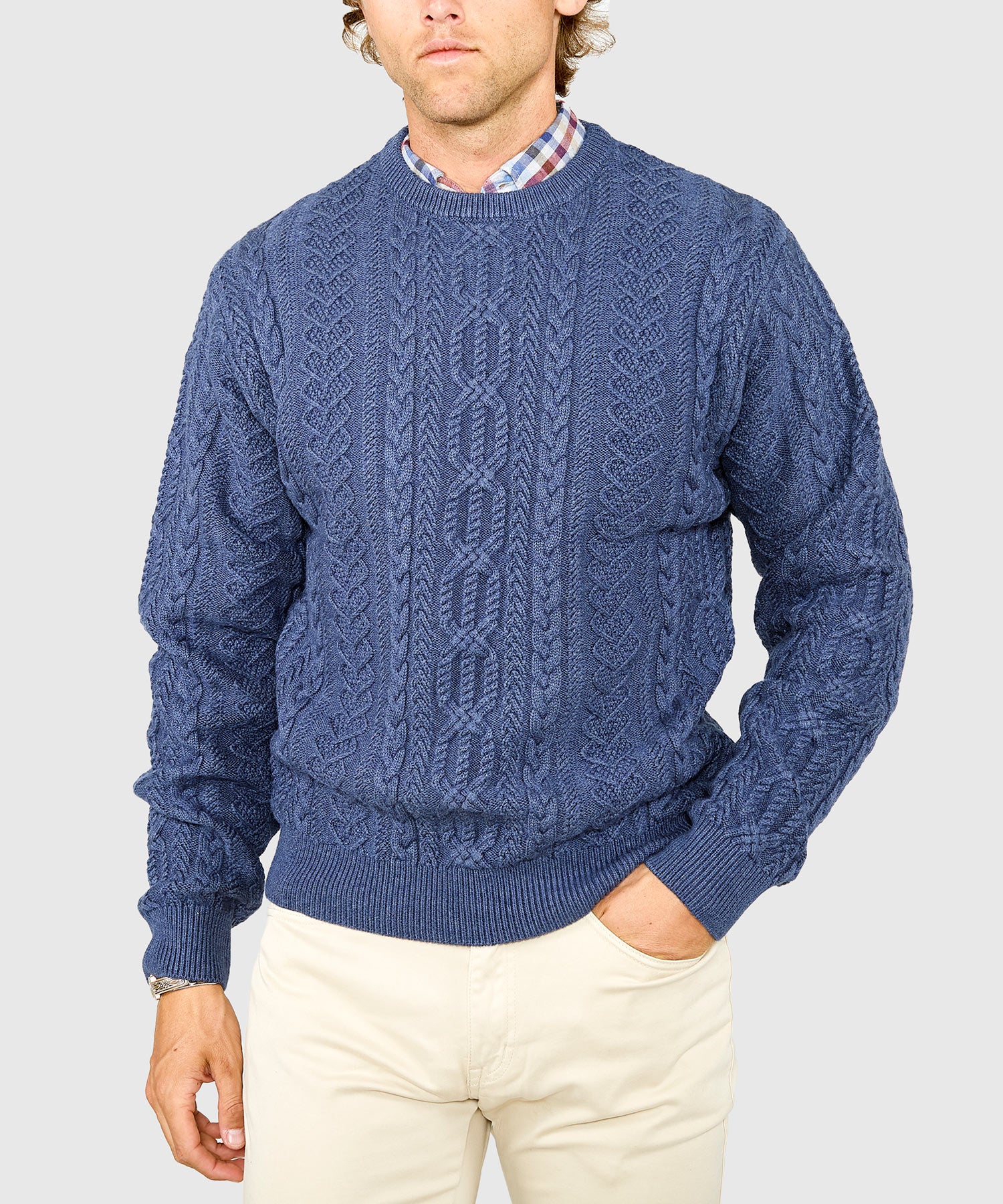 Westport Black Connery Cable Crew Neck Sweater - Image 2
