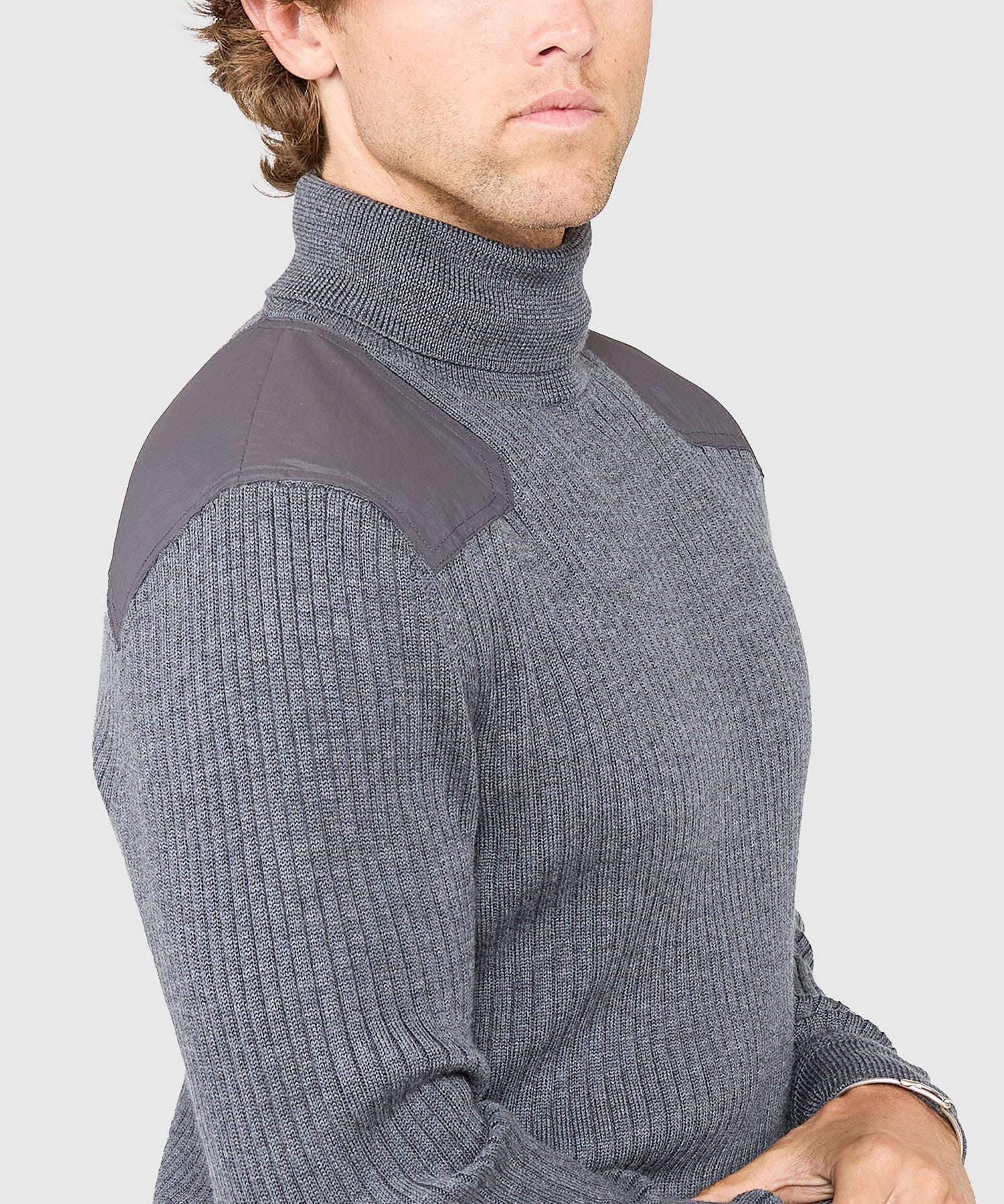 Westport Black Ribbed Military Turtleneck Pullover - Image 4