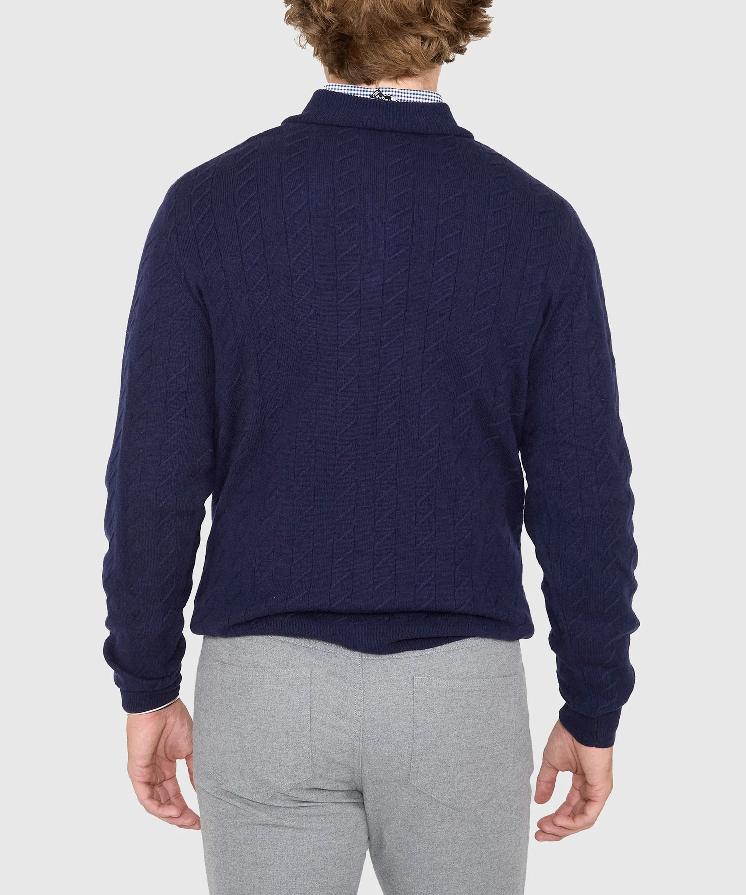 Westport Black Long Sleeve Monaco Cable Knit Button Mock Pullover Sweater - Image 10