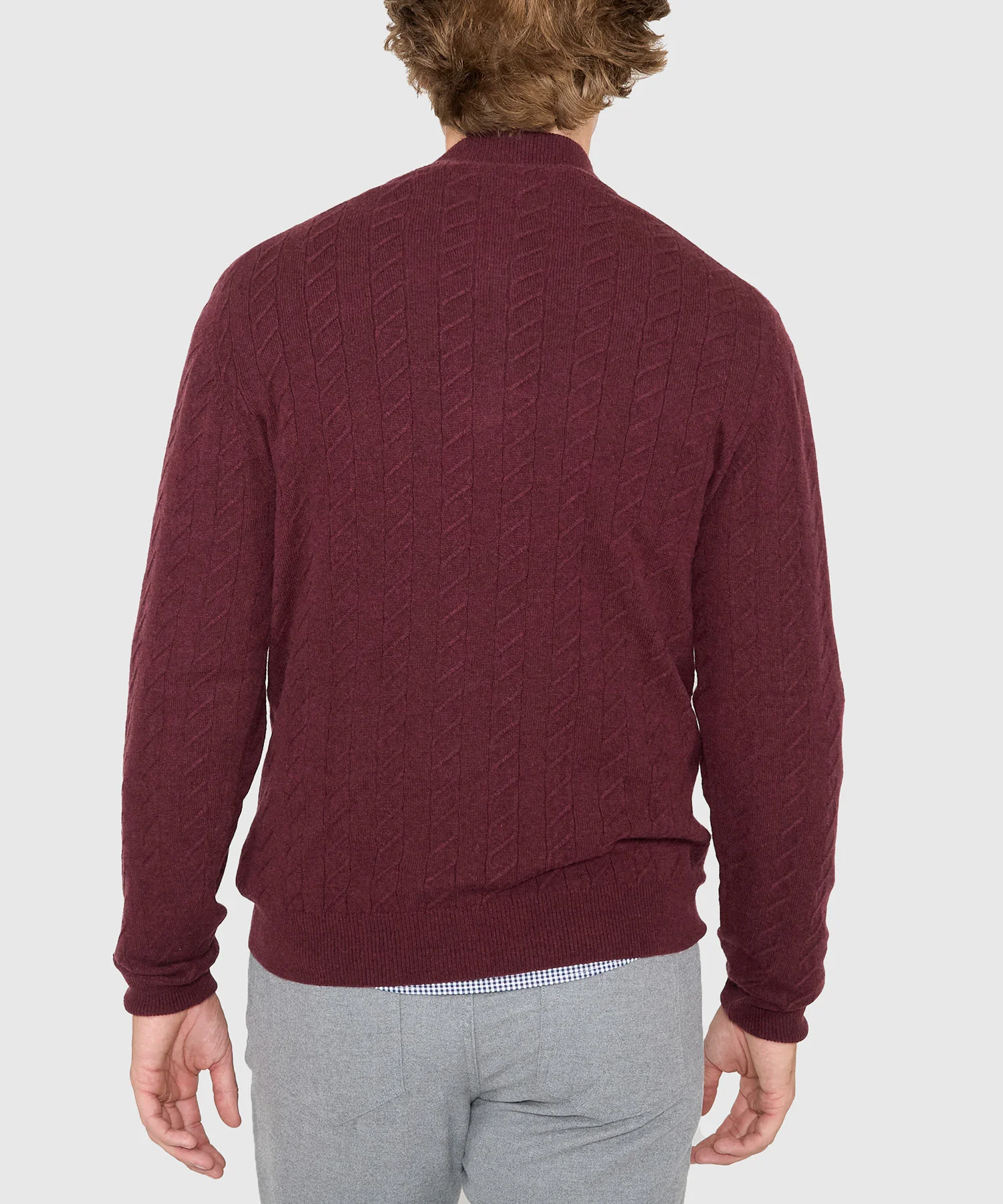 Westport Black Long Sleeve Monaco Cable Knit Button Mock Pullover Sweater - Image 5