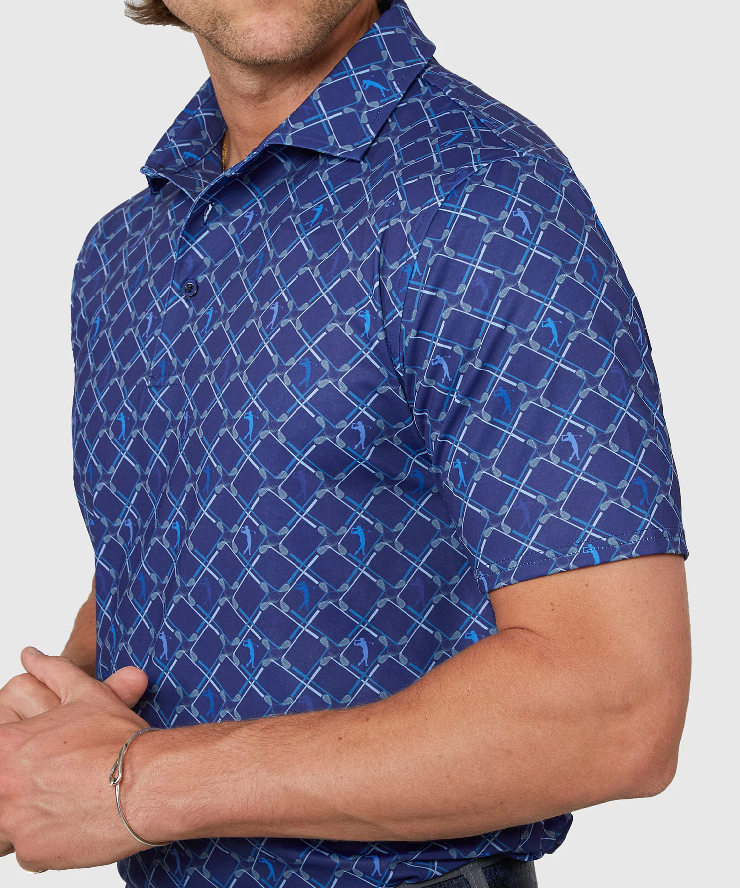 Westport Lifestyle Short Sleeve Argyle Print Performance Polo - Image 3