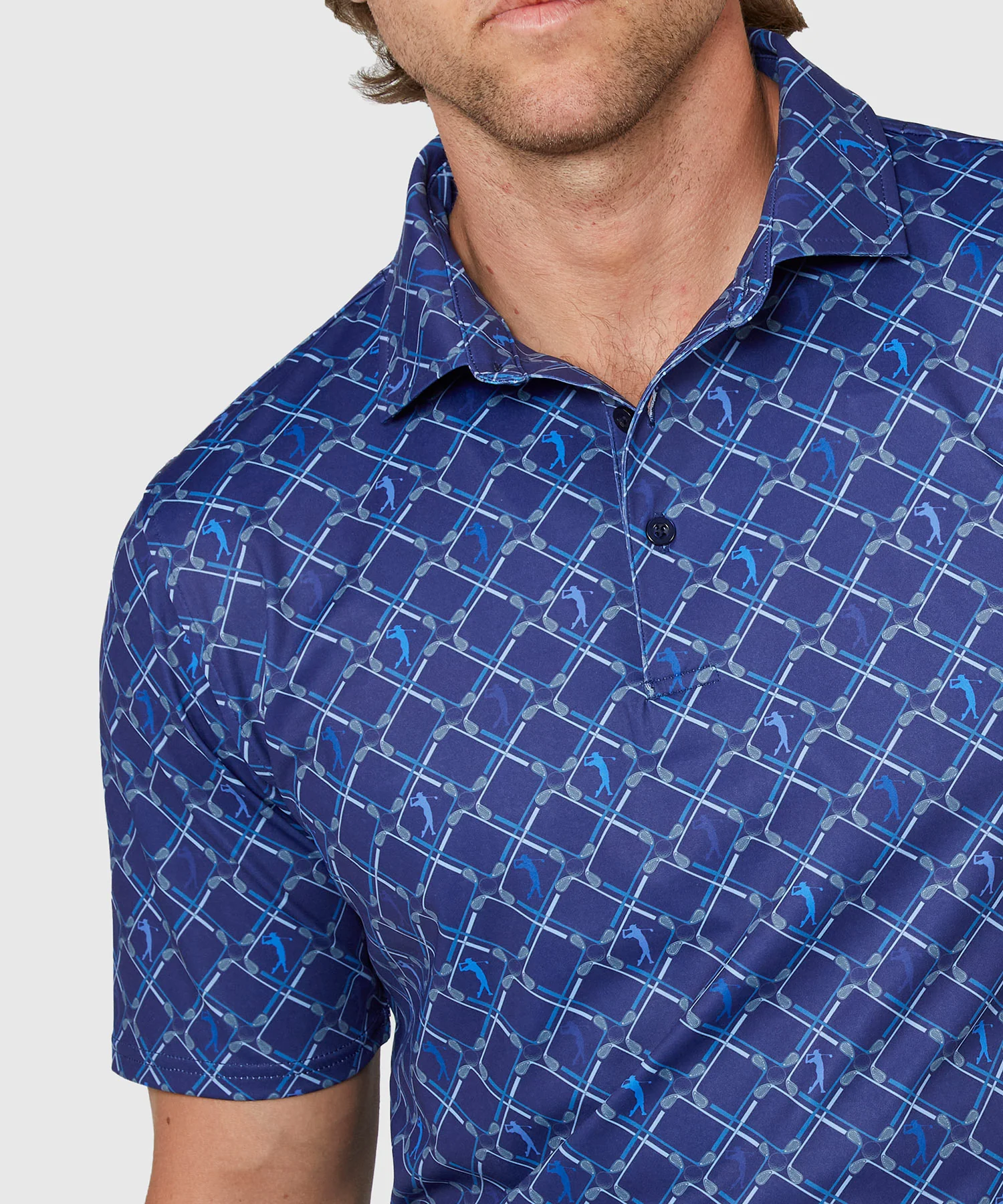 Westport Lifestyle Short Sleeve Argyle Print Performance Polo - Image 4