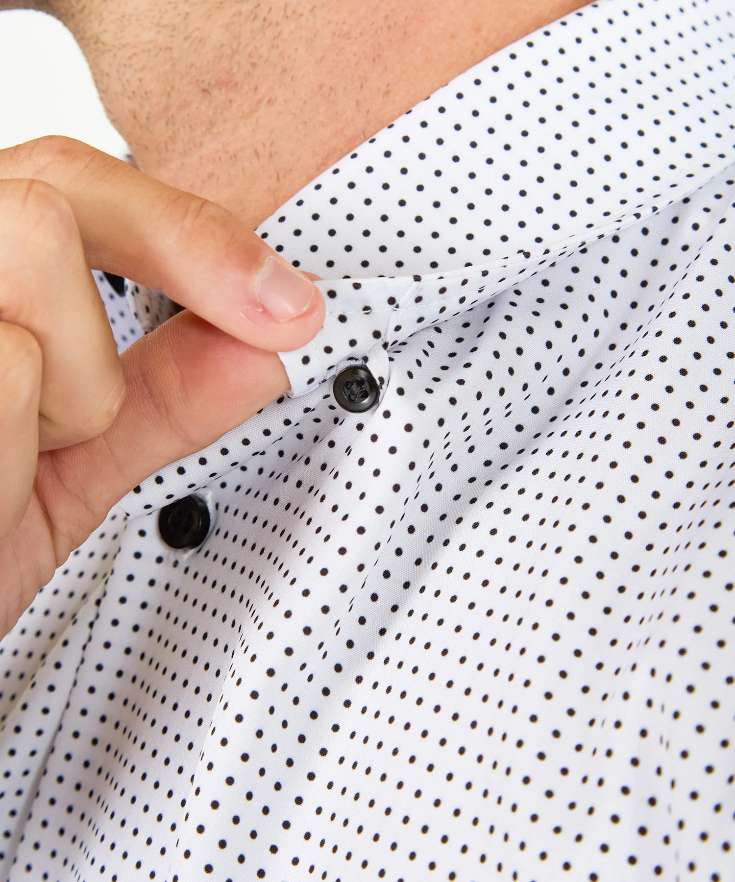 Westport No-Tuck Long Sleeve Button Under Spread Collar Mini Dot Stretch Performance Sport Shirt - Image 6