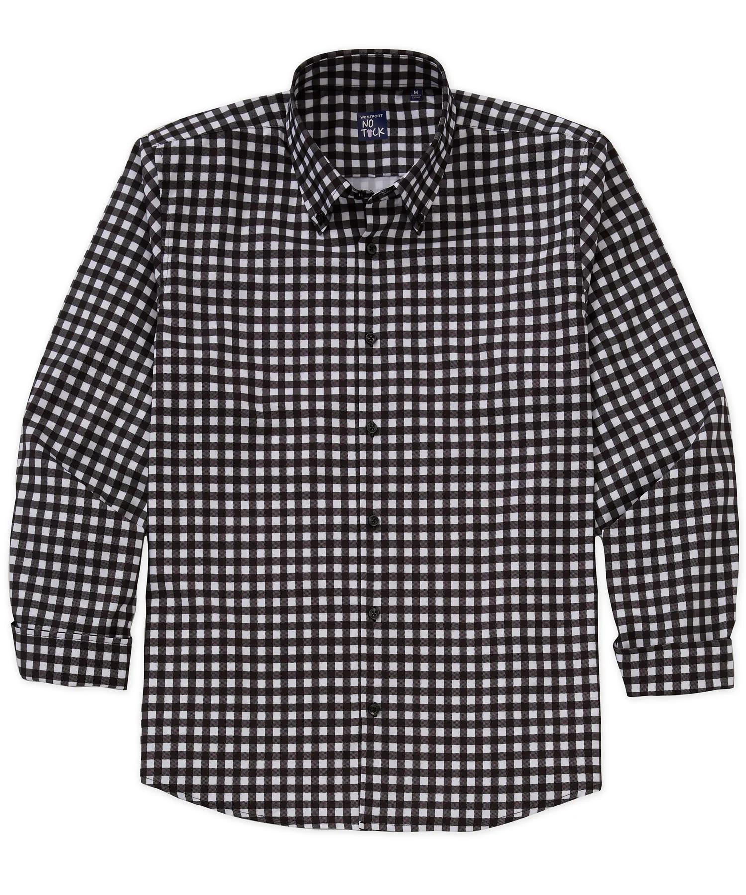Westport No-Tuck Long Sleeve Button Down Collar Gingham Stretch Performance Sport Shirt