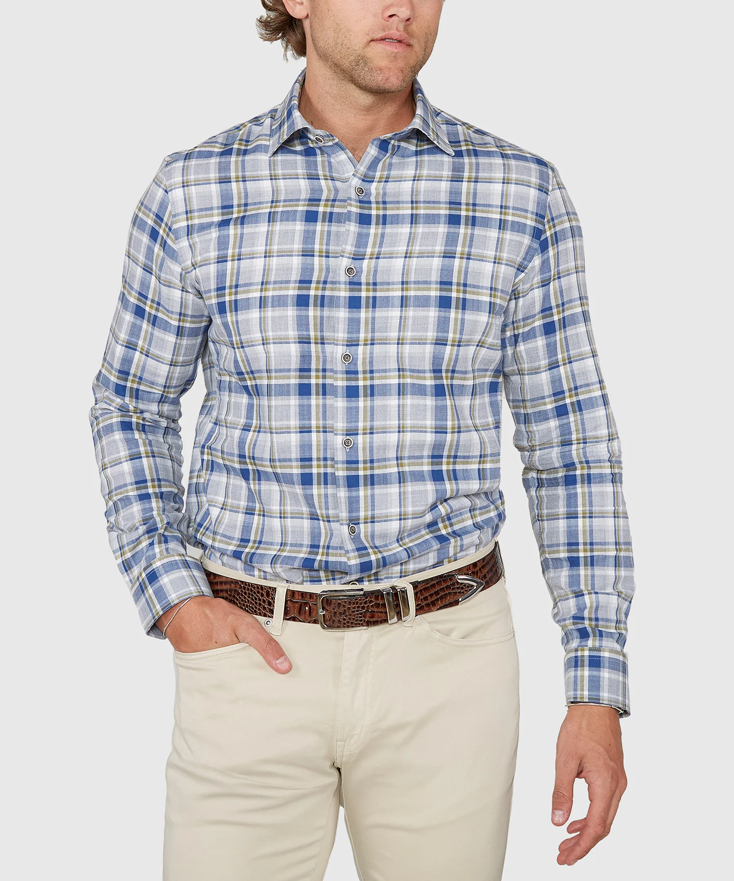 Westport Black Long Sleeve Button Under Spread Collar Sport Shirt - Image 2