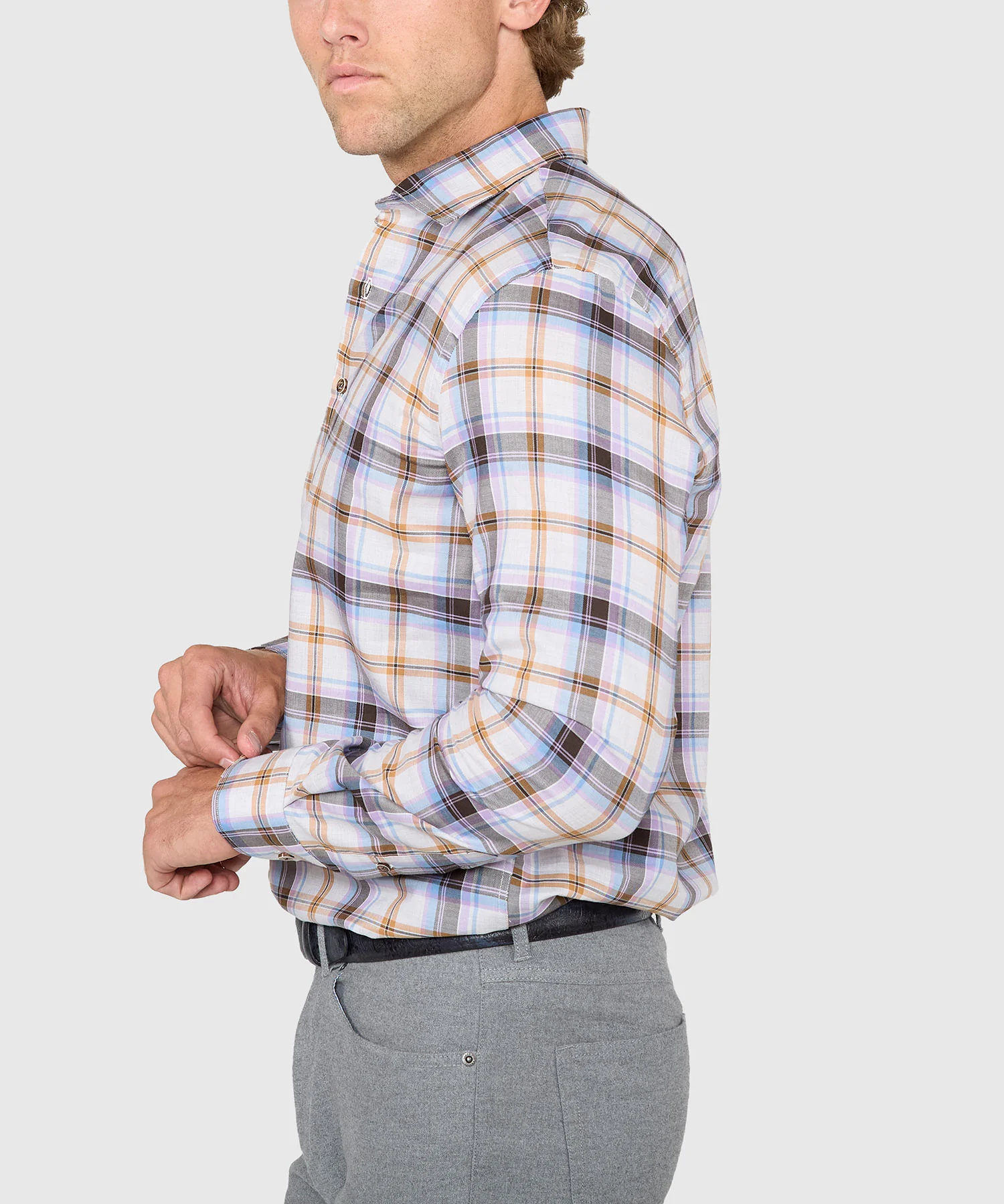 Westport Black Long Sleeve Button Under Spread Collar Sport Shirt - Image 4