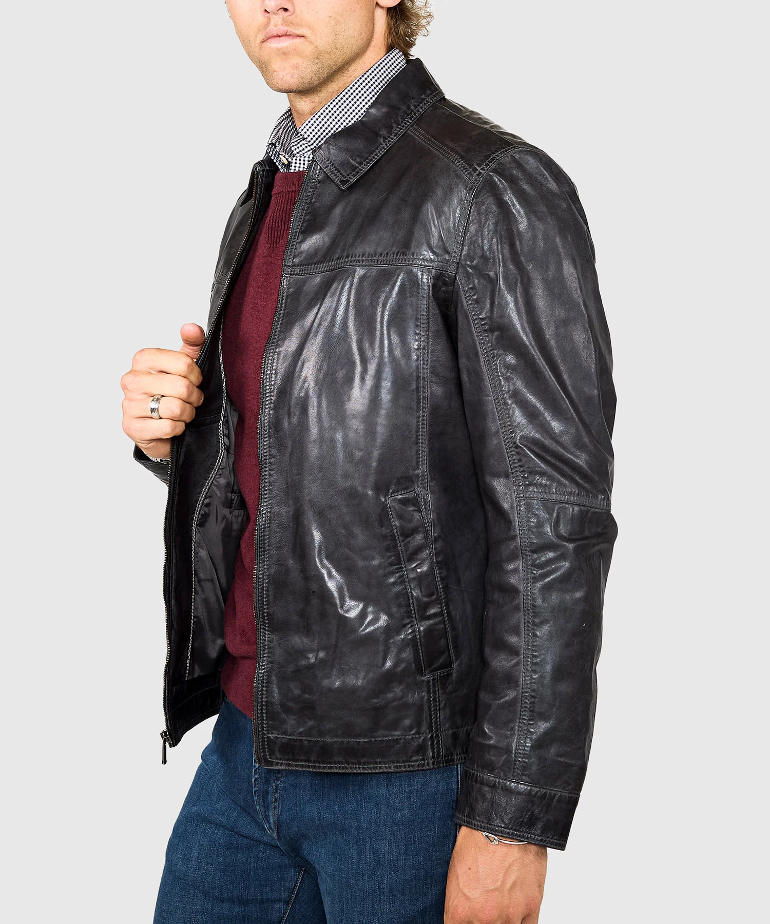 Westport Black Premium Leather Jacket - Image 5