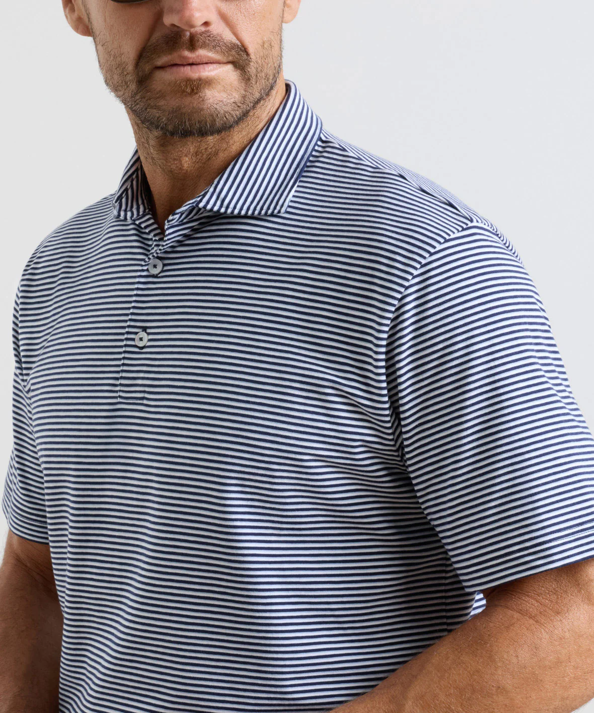 Peter Millar Calvert Stripe Crown Flex Short Sleeve Cotton Polo - Image 6