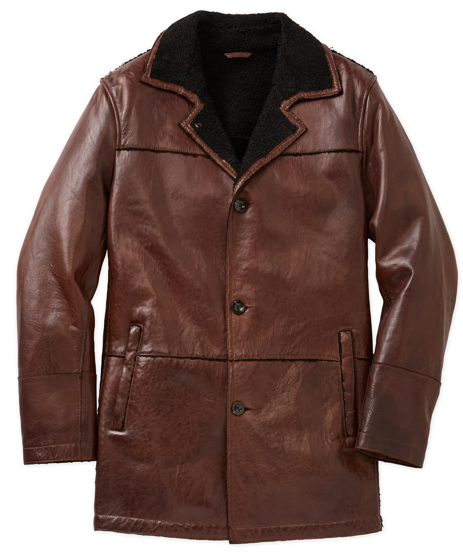 Westport Black Mid-Length Leather Jacket