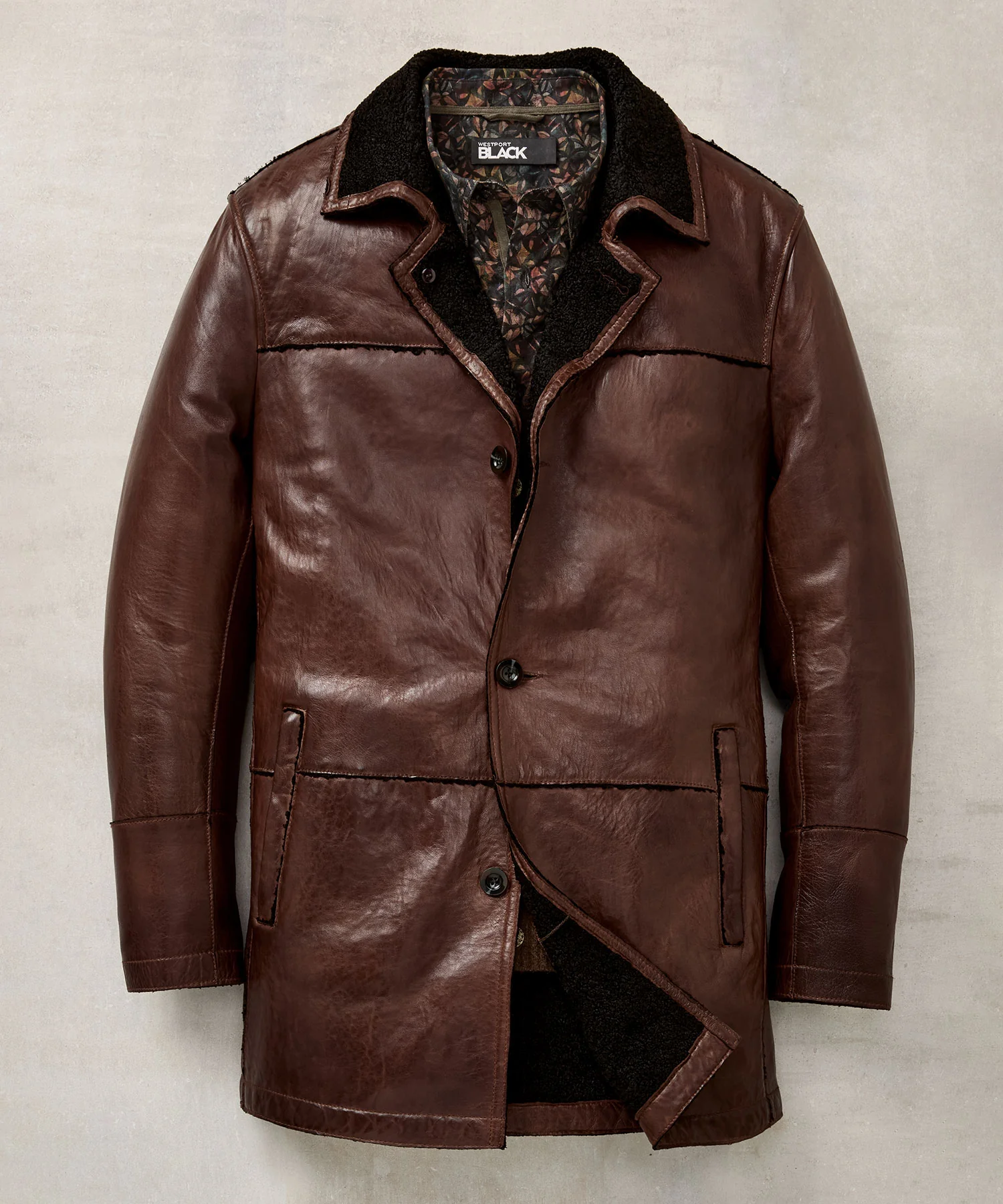 Westport Black Mid-Length Leather Jacket - Image 2
