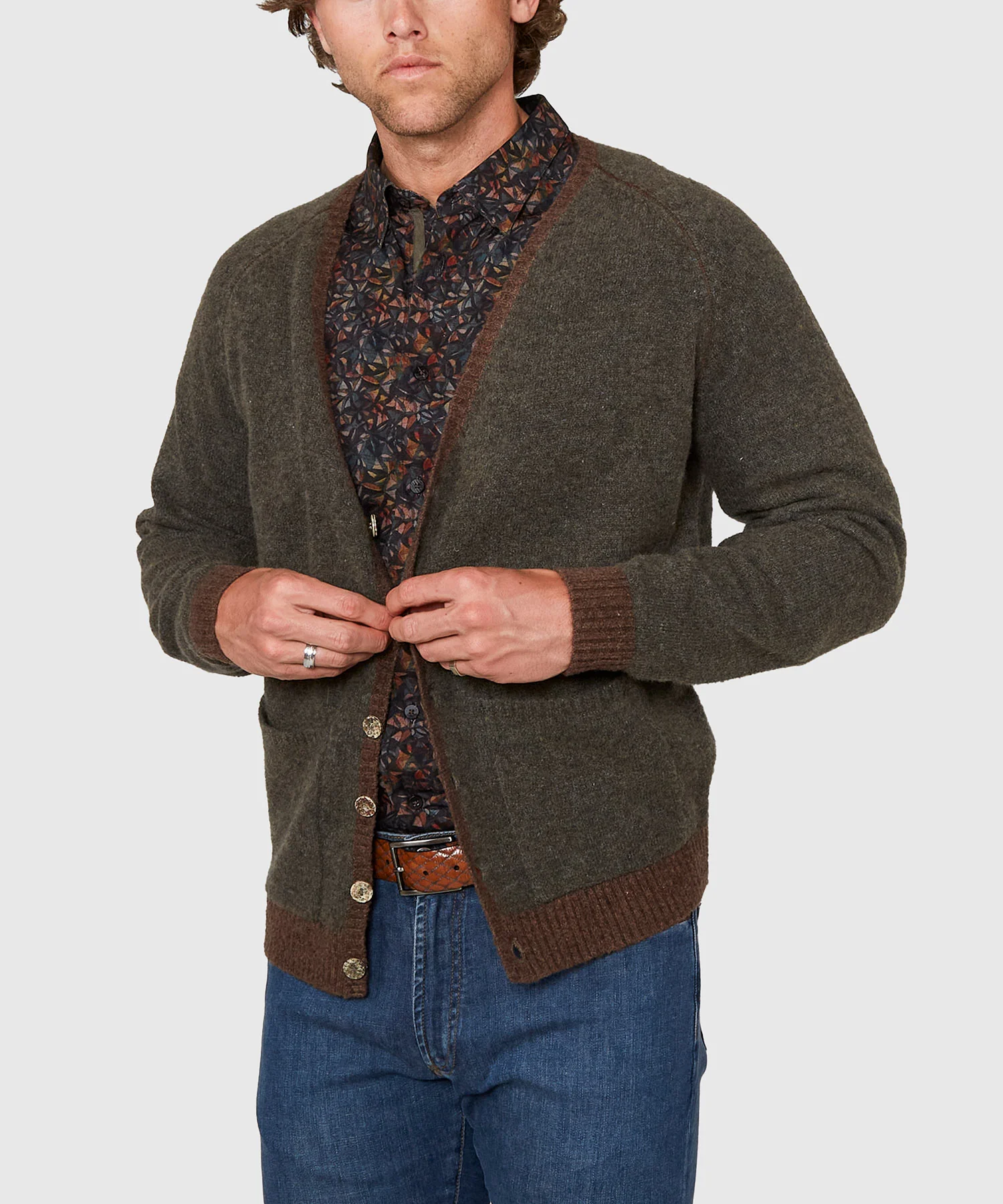 Westport Black Brushed Merino Wool Cardigan - Image 4
