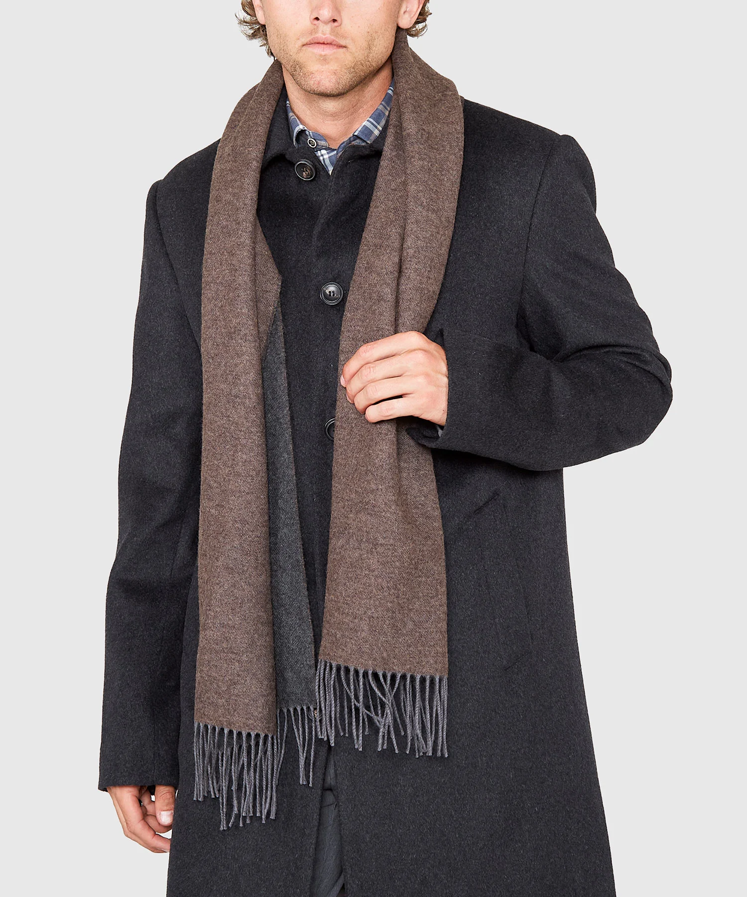 Westport Black Reversible Merino Wool Scarf - Image 4