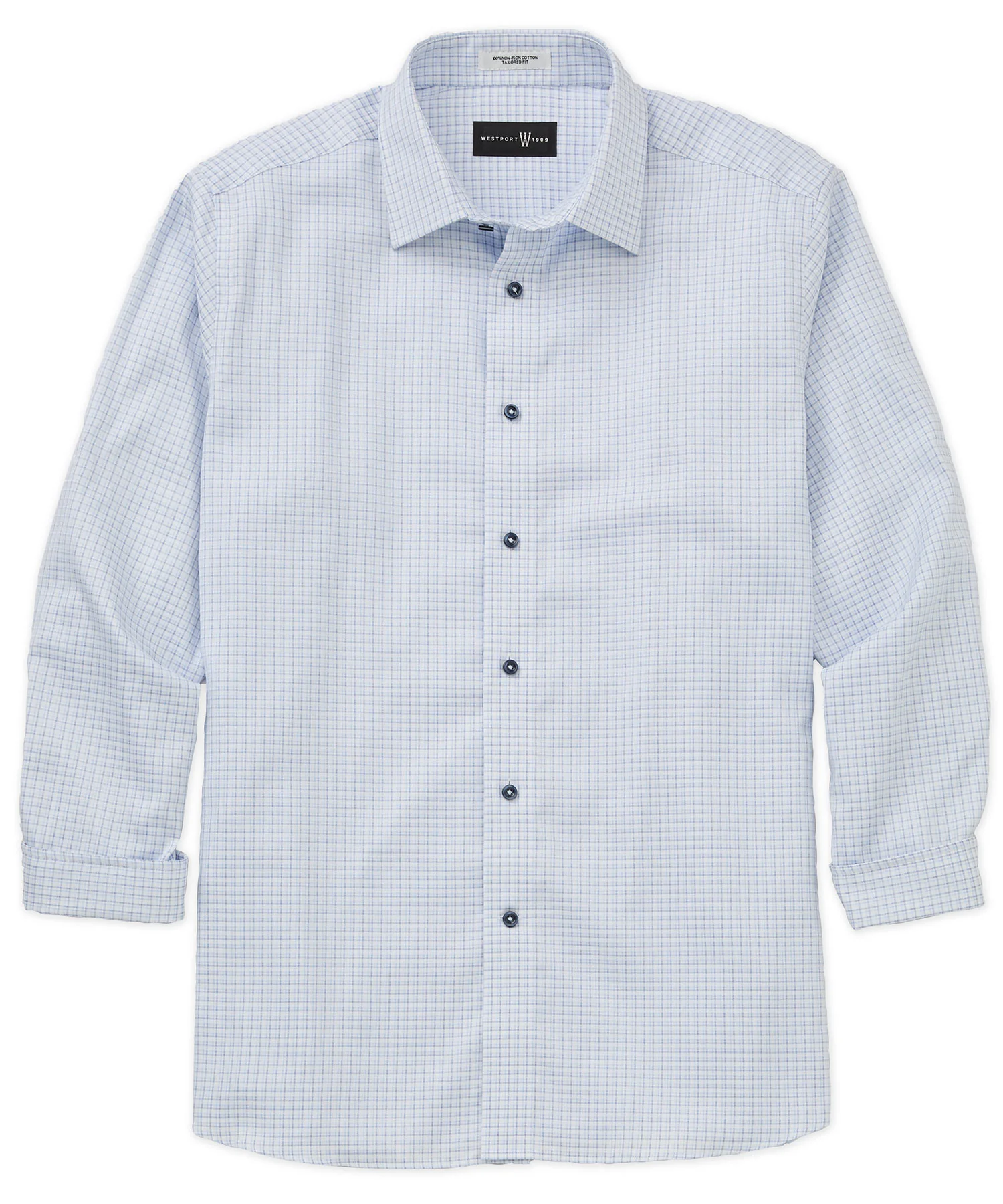 Westport 1989 Long Sleeve Spread Collar Shadow Check Dress Shirt